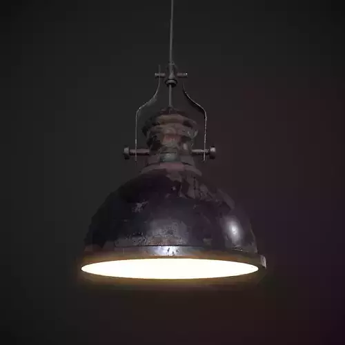 Industrial Ceiling Lamp Low-poly 3D model