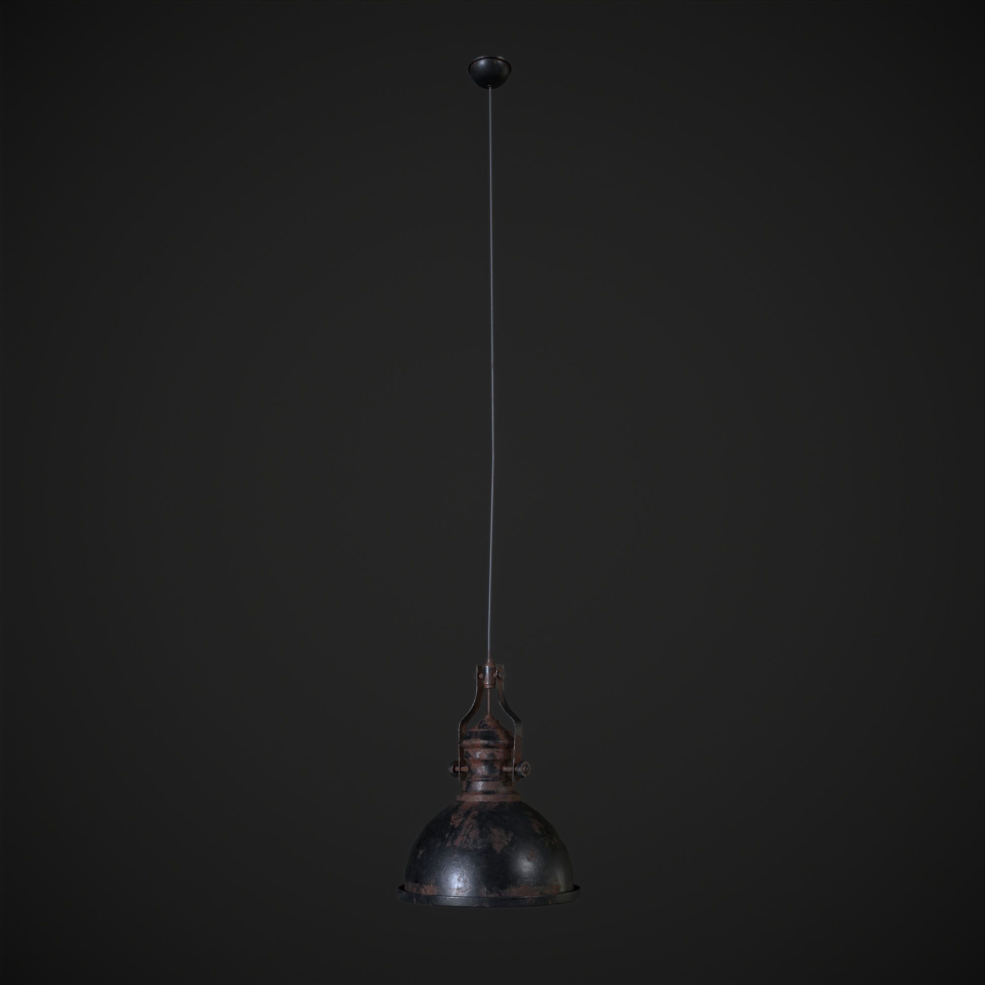 Industrial Ceiling Lamp Low-poly 3D model_4