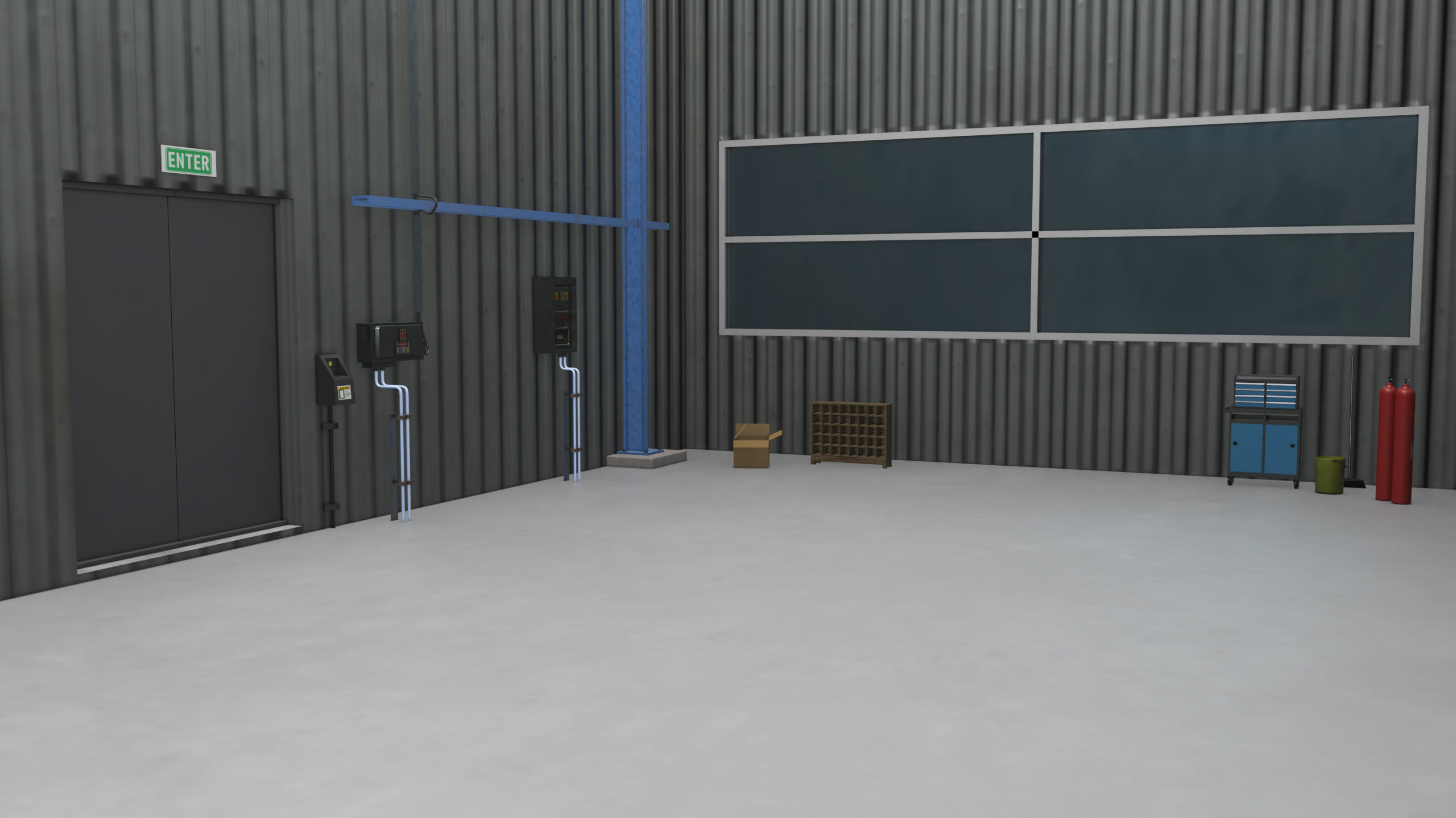 Truck Repair Workshop Interior 01 All PBR Unity UE Textures Low-poly 3D model_21