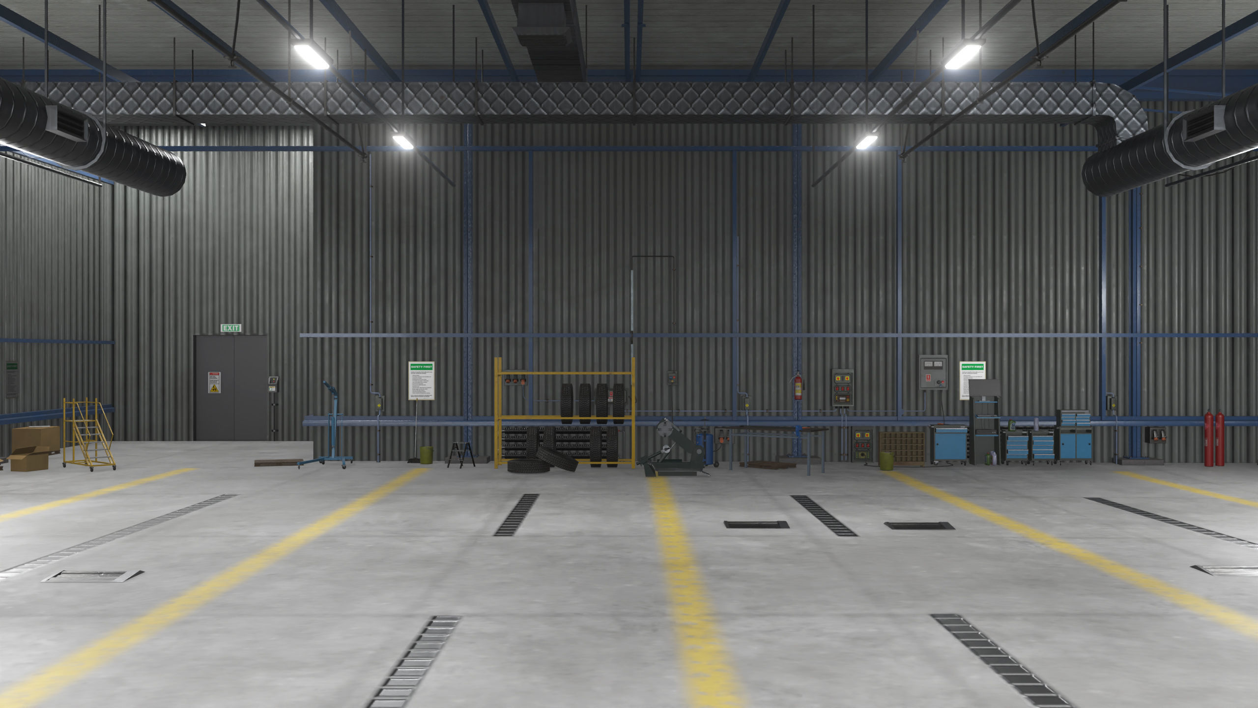 Truck Repair Workshop Interior 01 All PBR Unity UE Textures Low-poly 3D model_34