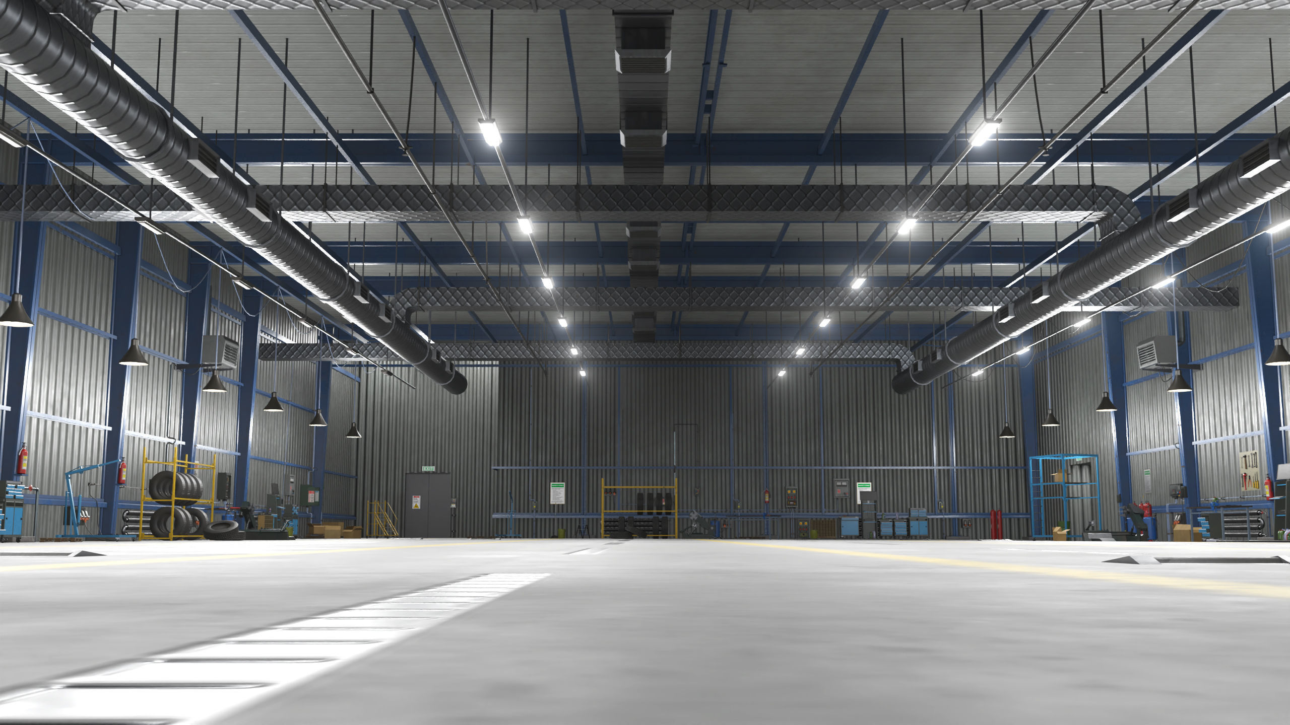 Truck Repair Workshop Interior 01 All PBR Unity UE Textures Low-poly 3D model_31