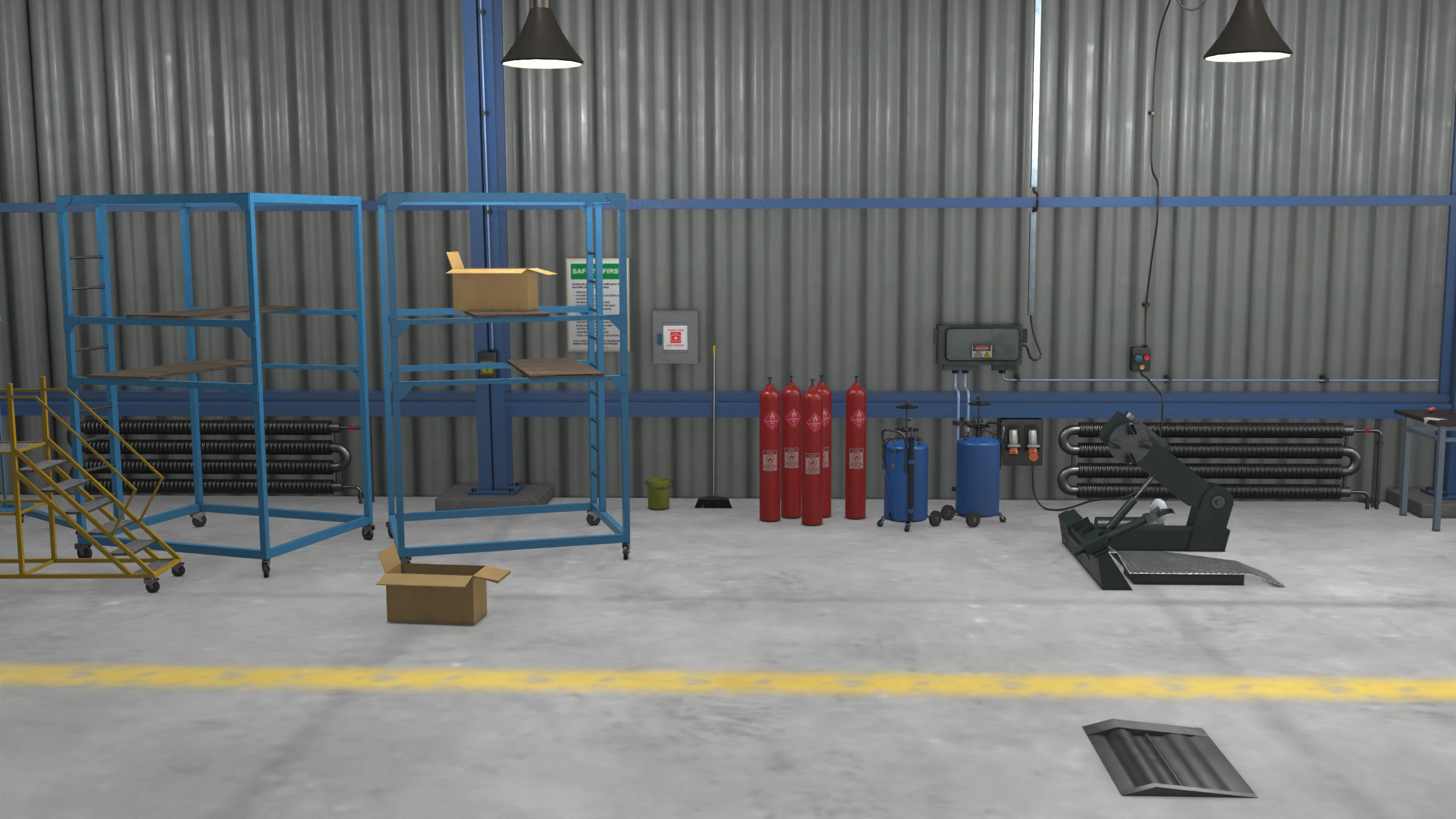 Truck Repair Workshop Interior 01 All PBR Unity UE Textures Low-poly 3D model_20