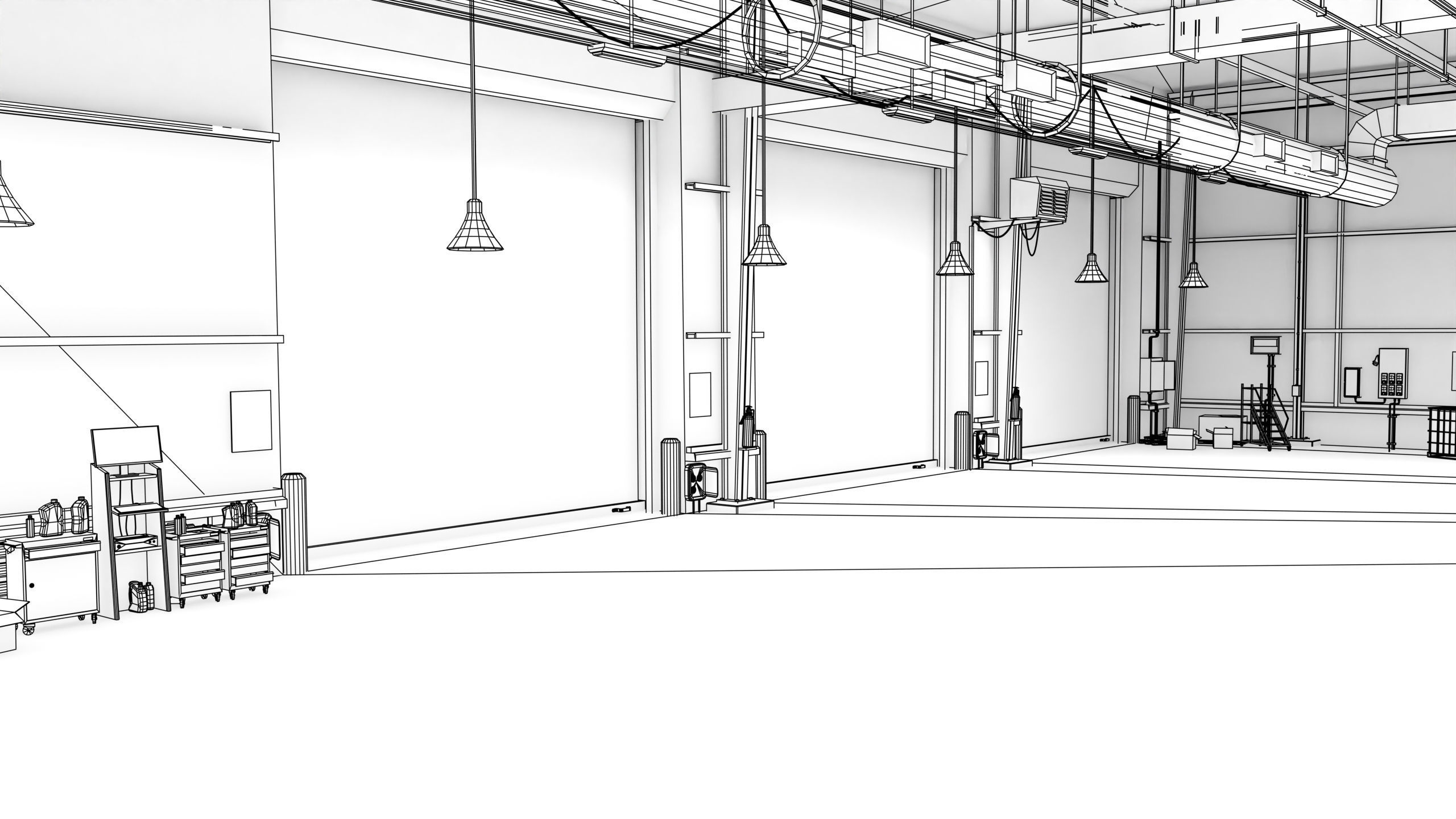 Truck Repair Workshop Interior 01 All PBR Unity UE Textures Low-poly 3D model_54