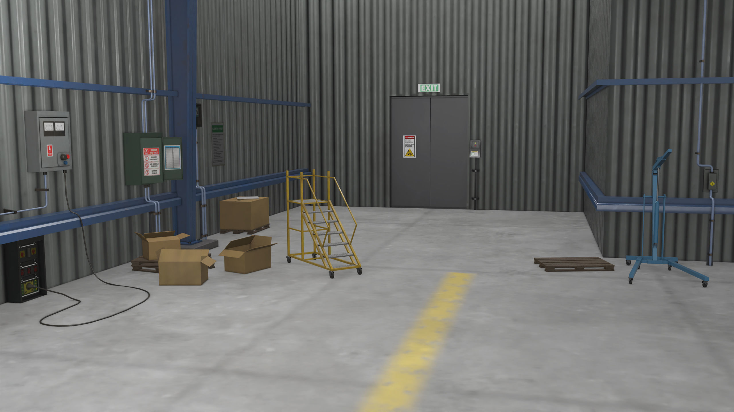 Truck Repair Workshop Interior 01 All PBR Unity UE Textures Low-poly 3D model_12