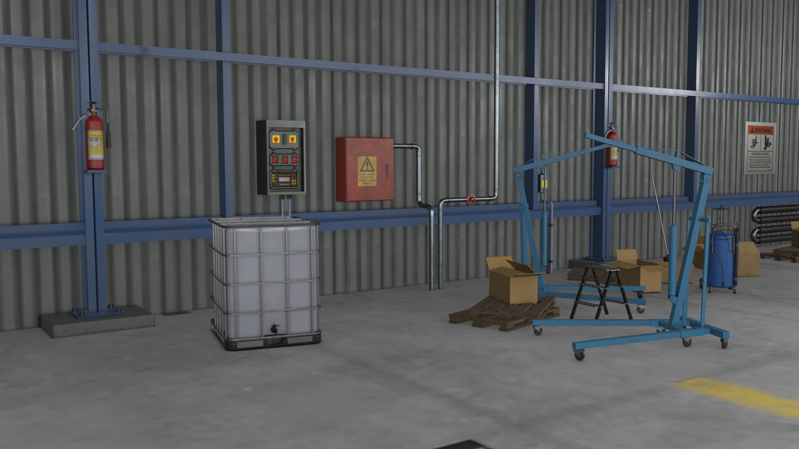 Truck Repair Workshop Interior 01 All PBR Unity UE Textures Low-poly 3D model_10