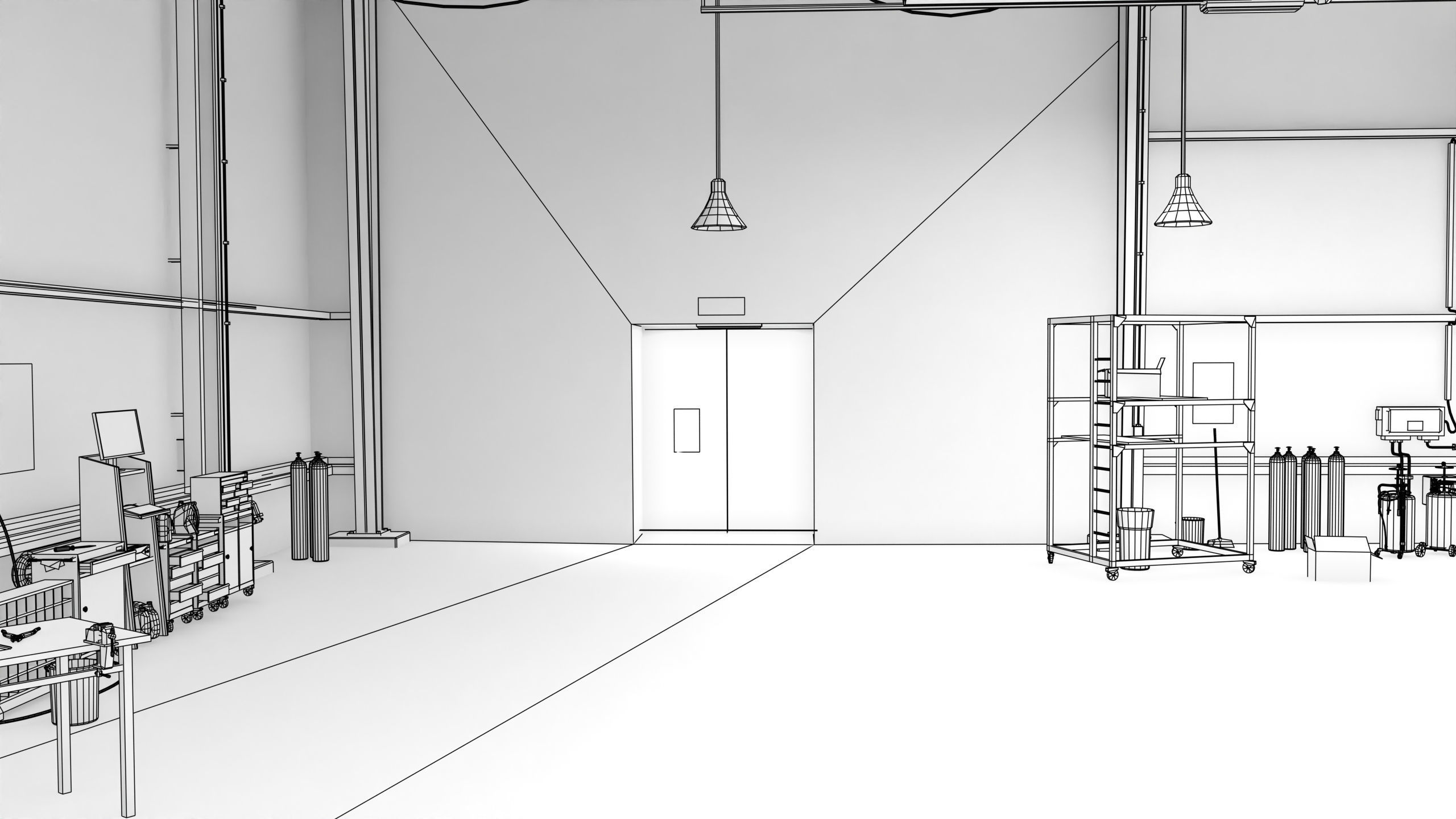 Truck Repair Workshop Interior 01 All PBR Unity UE Textures Low-poly 3D model_44