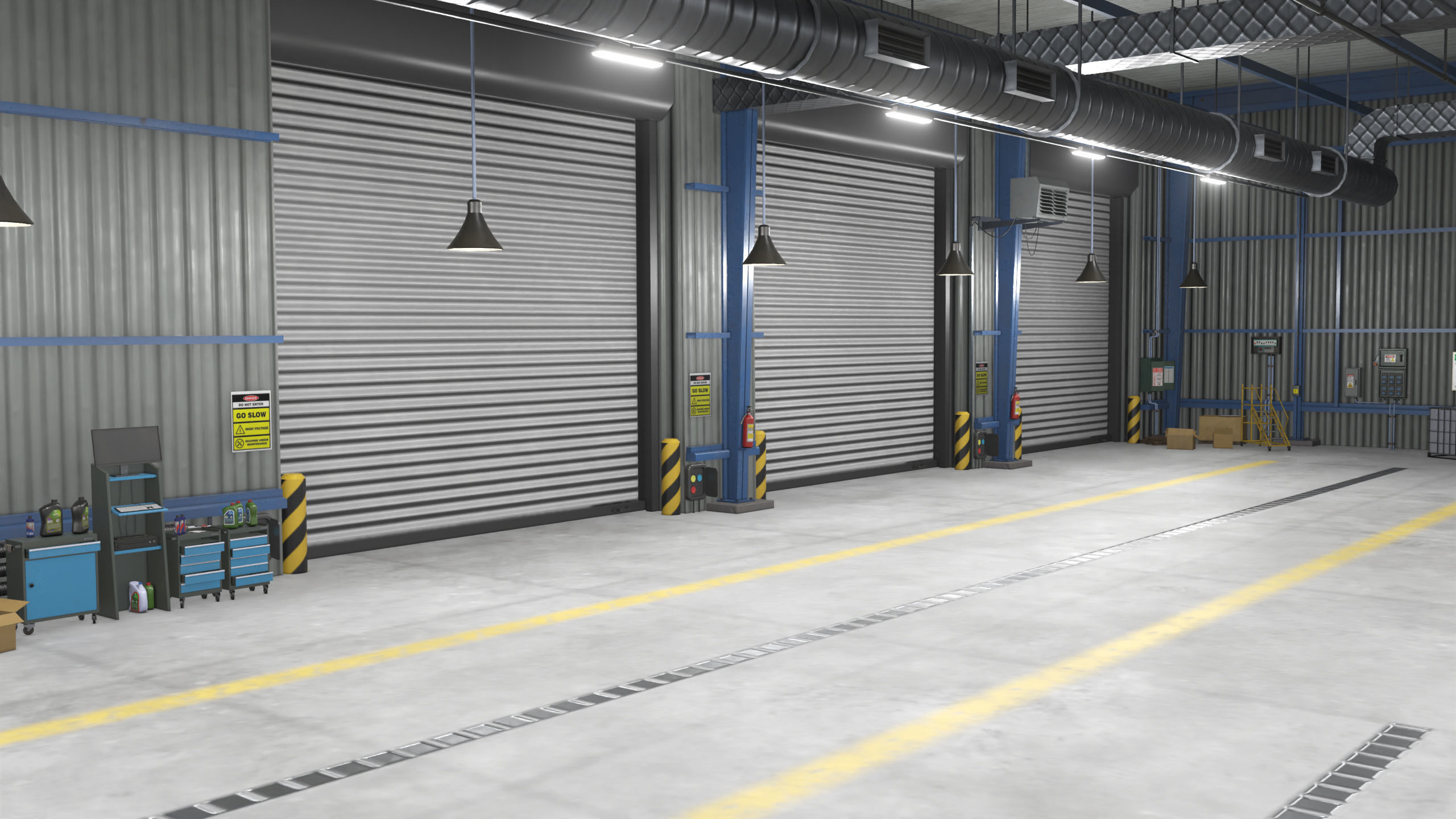 Truck Repair Workshop Interior 01 All PBR Unity UE Textures Low-poly 3D model_22