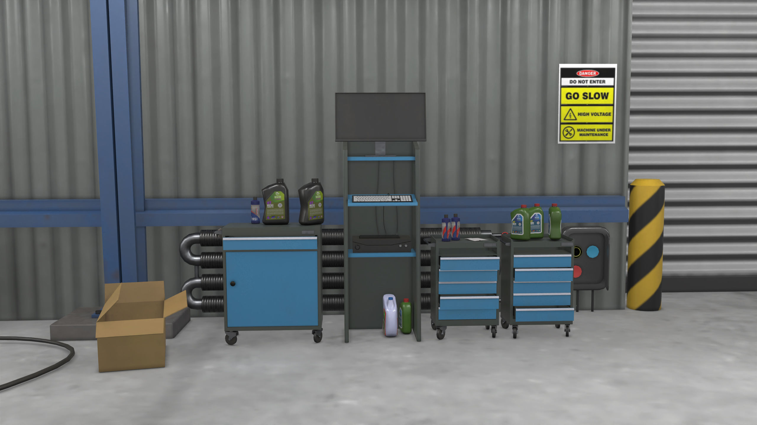 Truck Repair Workshop Interior 01 All PBR Unity UE Textures Low-poly 3D model_4