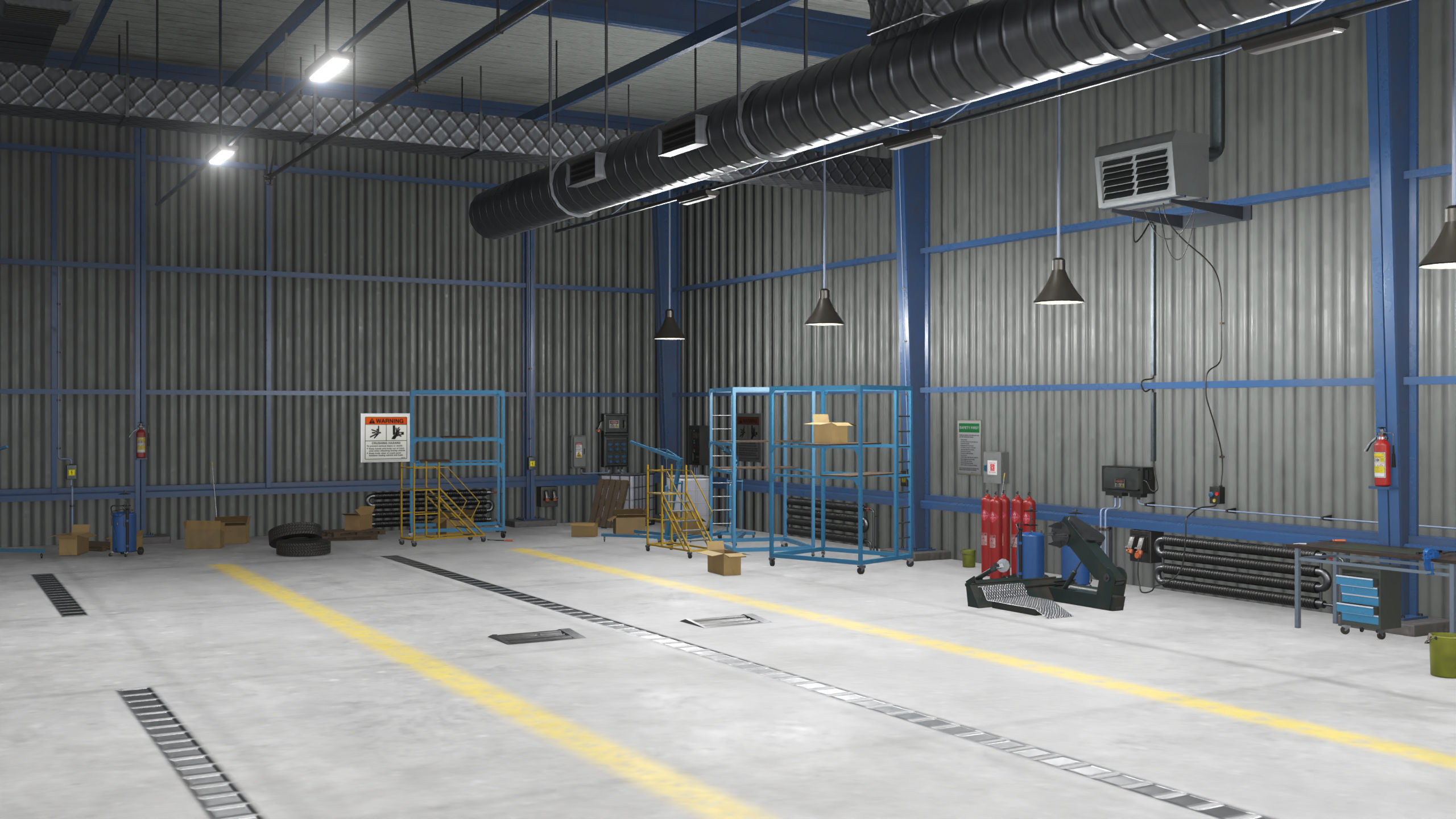 Truck Repair Workshop Interior 01 All PBR Unity UE Textures Low-poly 3D model_35