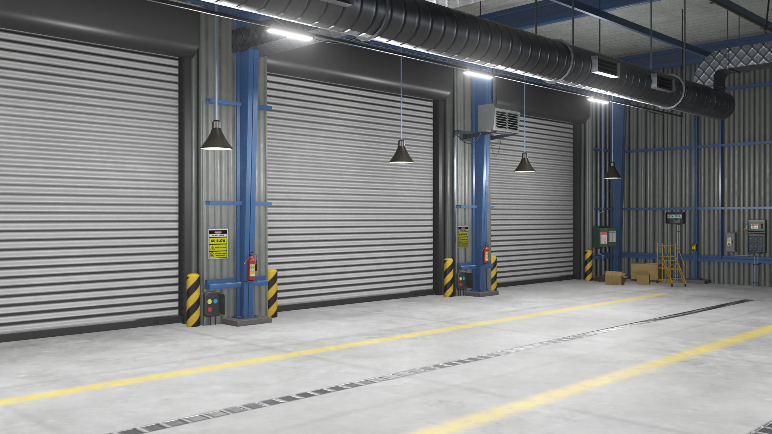 Truck Repair Workshop Interior 01 All PBR Unity UE Textures Low-poly 3D model_36