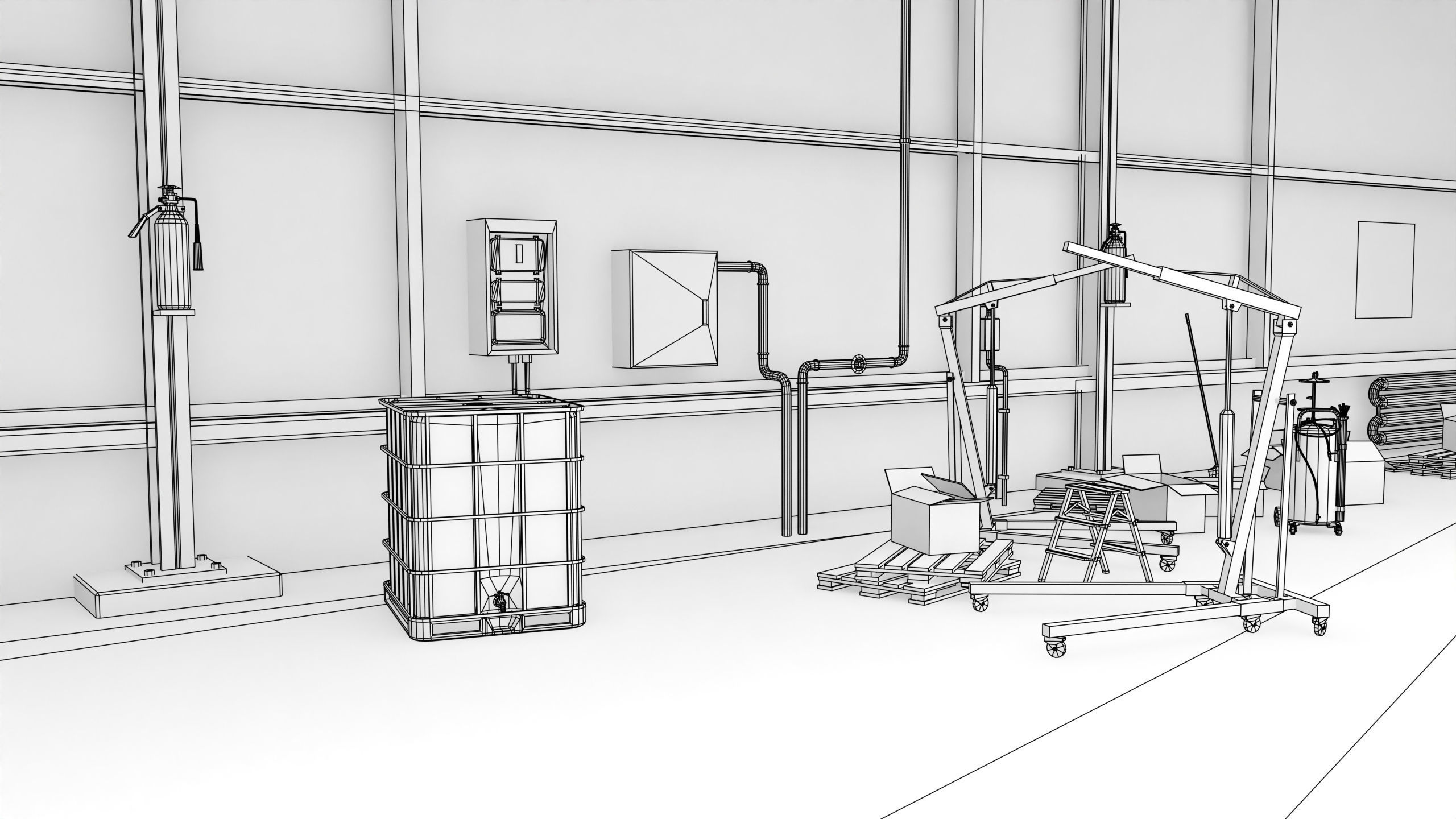 Truck Repair Workshop Interior 01 All PBR Unity UE Textures Low-poly 3D model_57