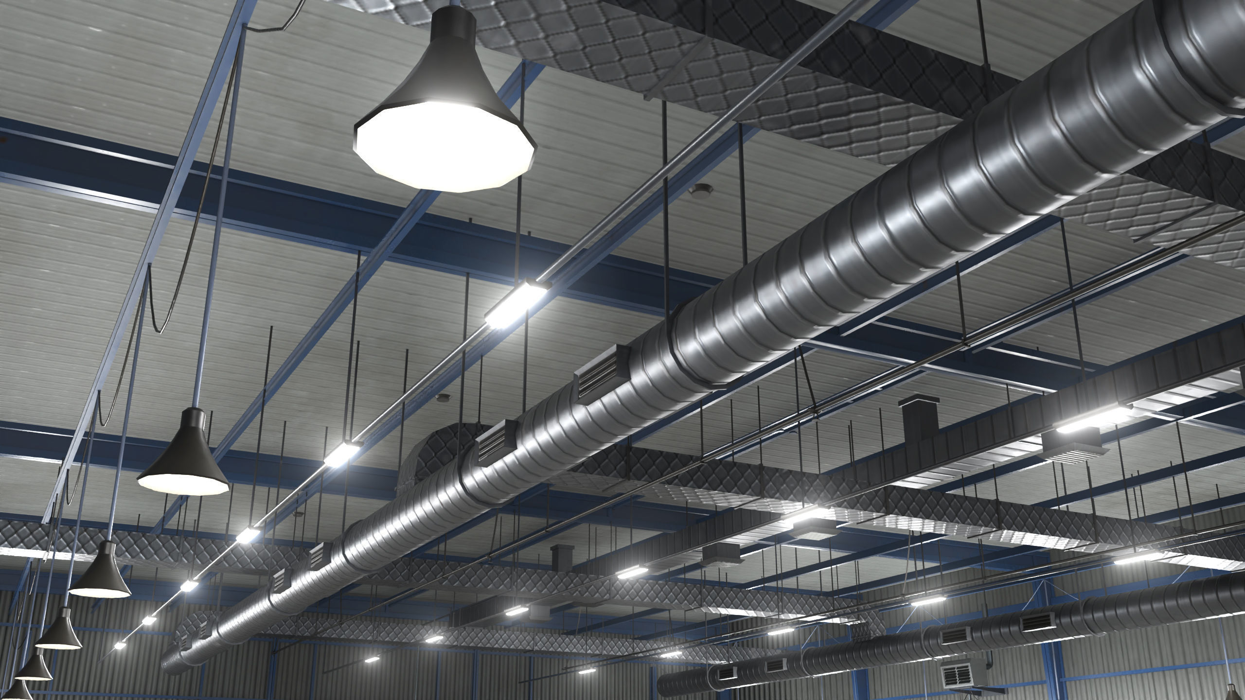 Truck Repair Workshop Interior 01 All PBR Unity UE Textures Low-poly 3D model_6