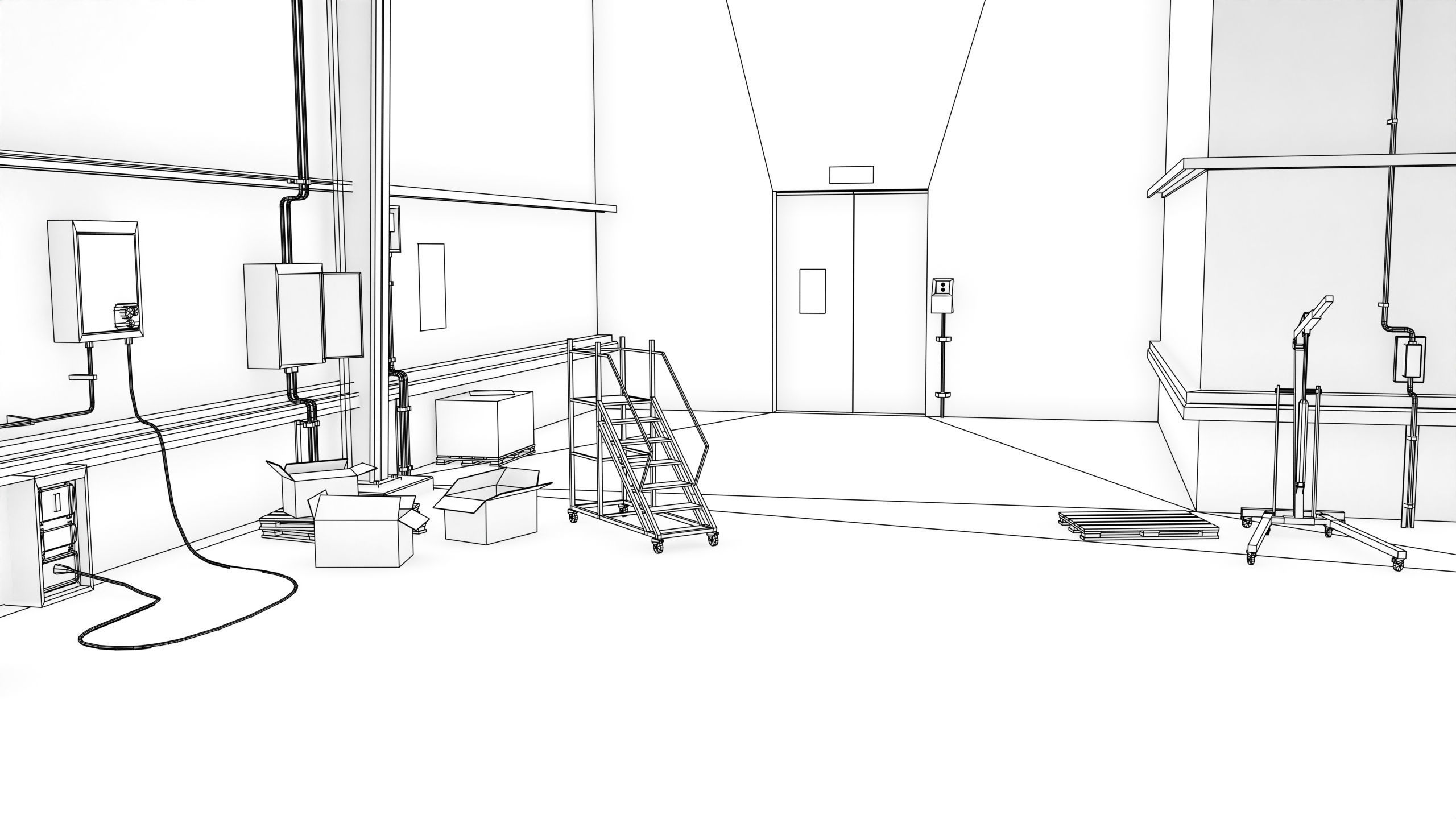 Truck Repair Workshop Interior 01 All PBR Unity UE Textures Low-poly 3D model_46