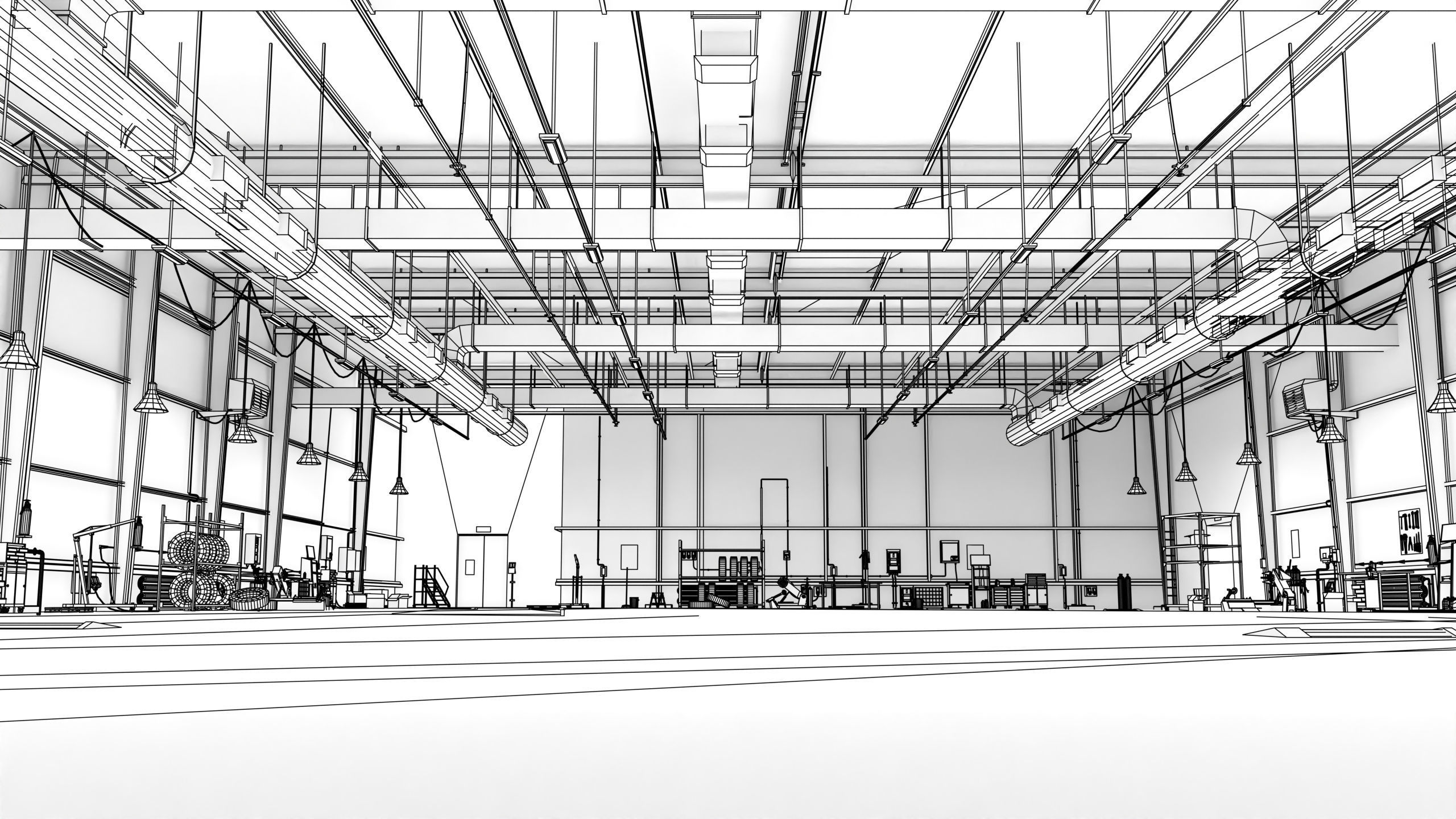 Truck Repair Workshop Interior 01 All PBR Unity UE Textures Low-poly 3D model_69