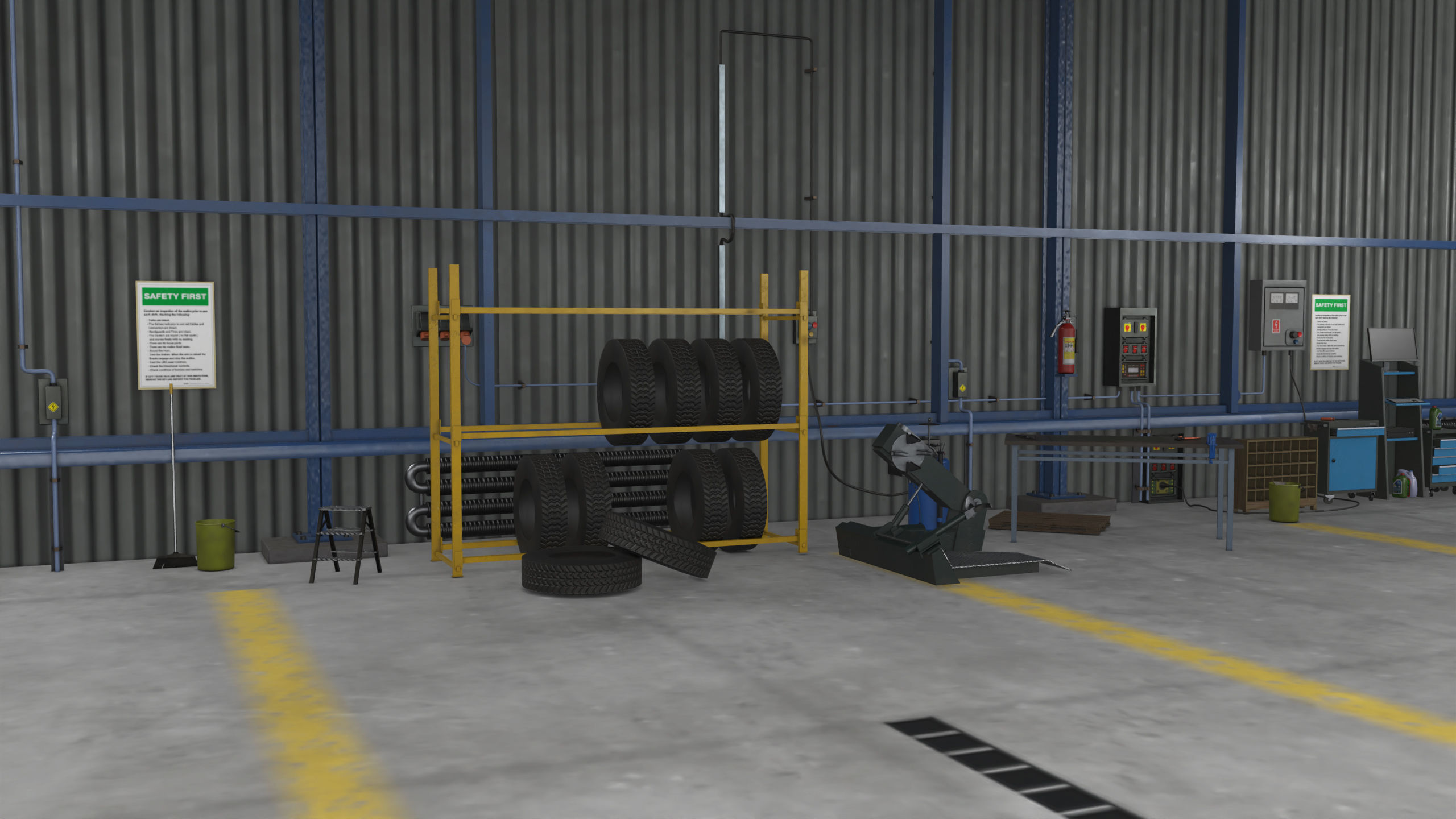 Truck Repair Workshop Interior 01 All PBR Unity UE Textures Low-poly 3D model_5