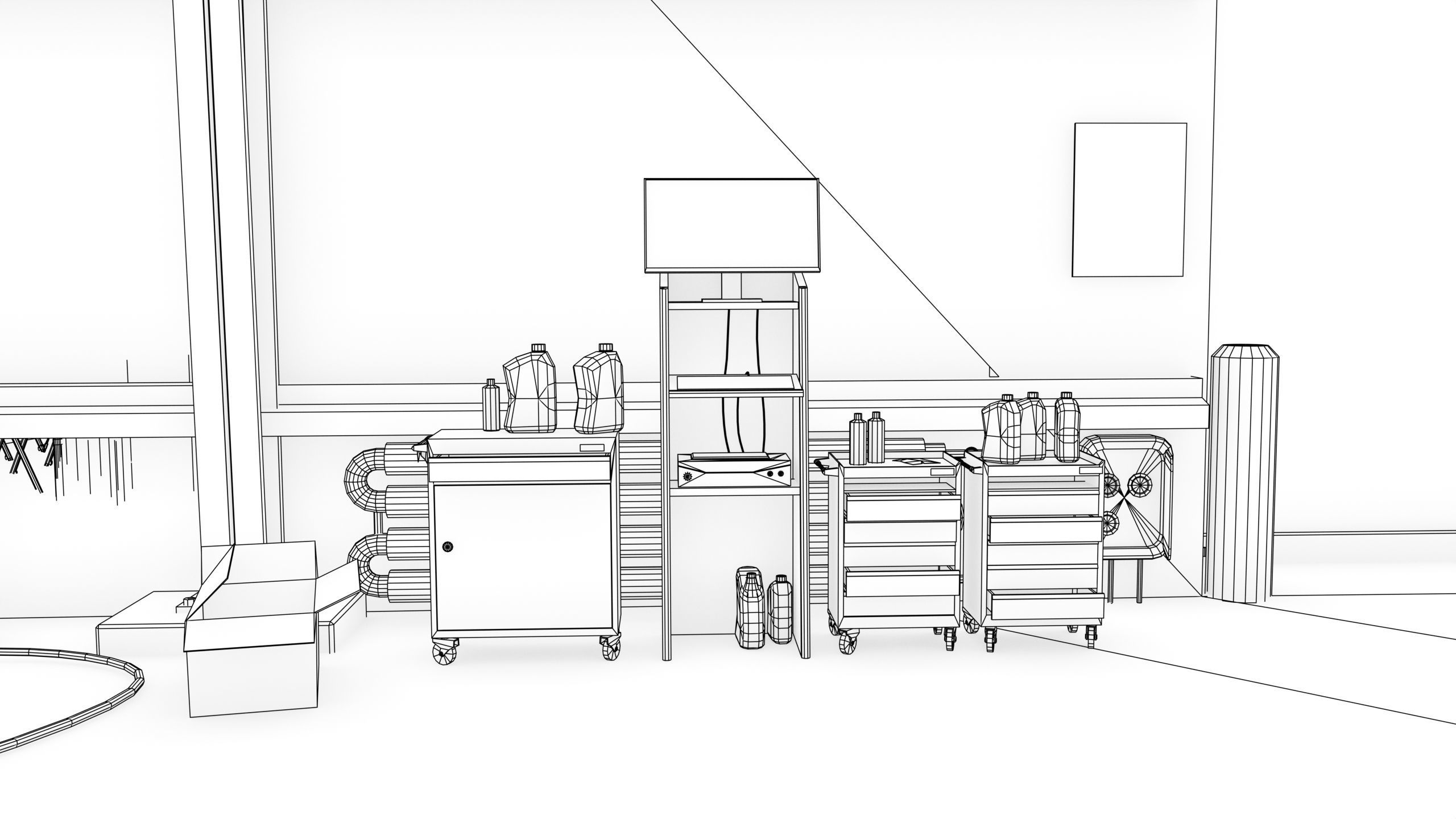 Truck Repair Workshop Interior 01 All PBR Unity UE Textures Low-poly 3D model_48