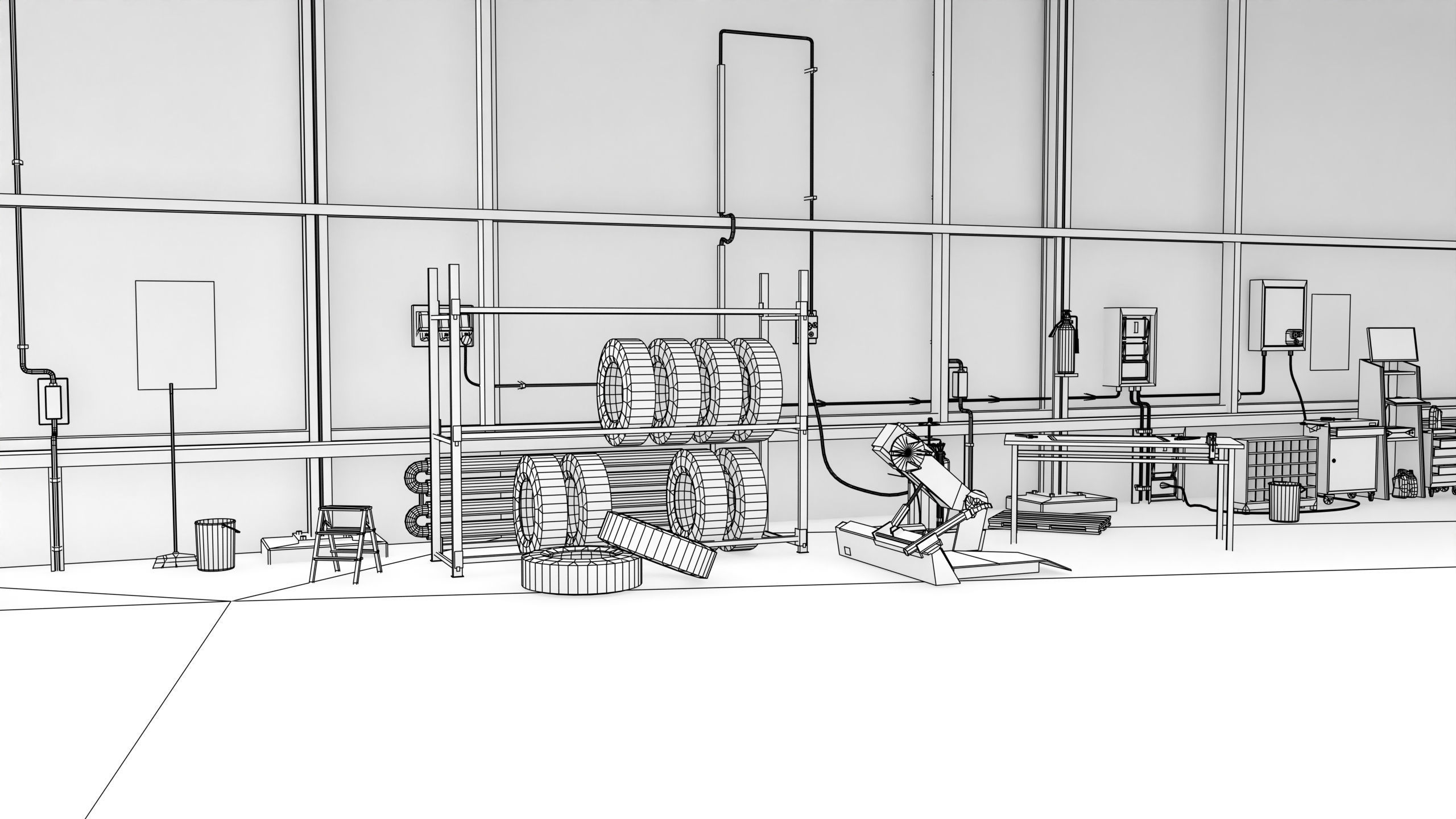 Truck Repair Workshop Interior 01 All PBR Unity UE Textures Low-poly 3D model_50