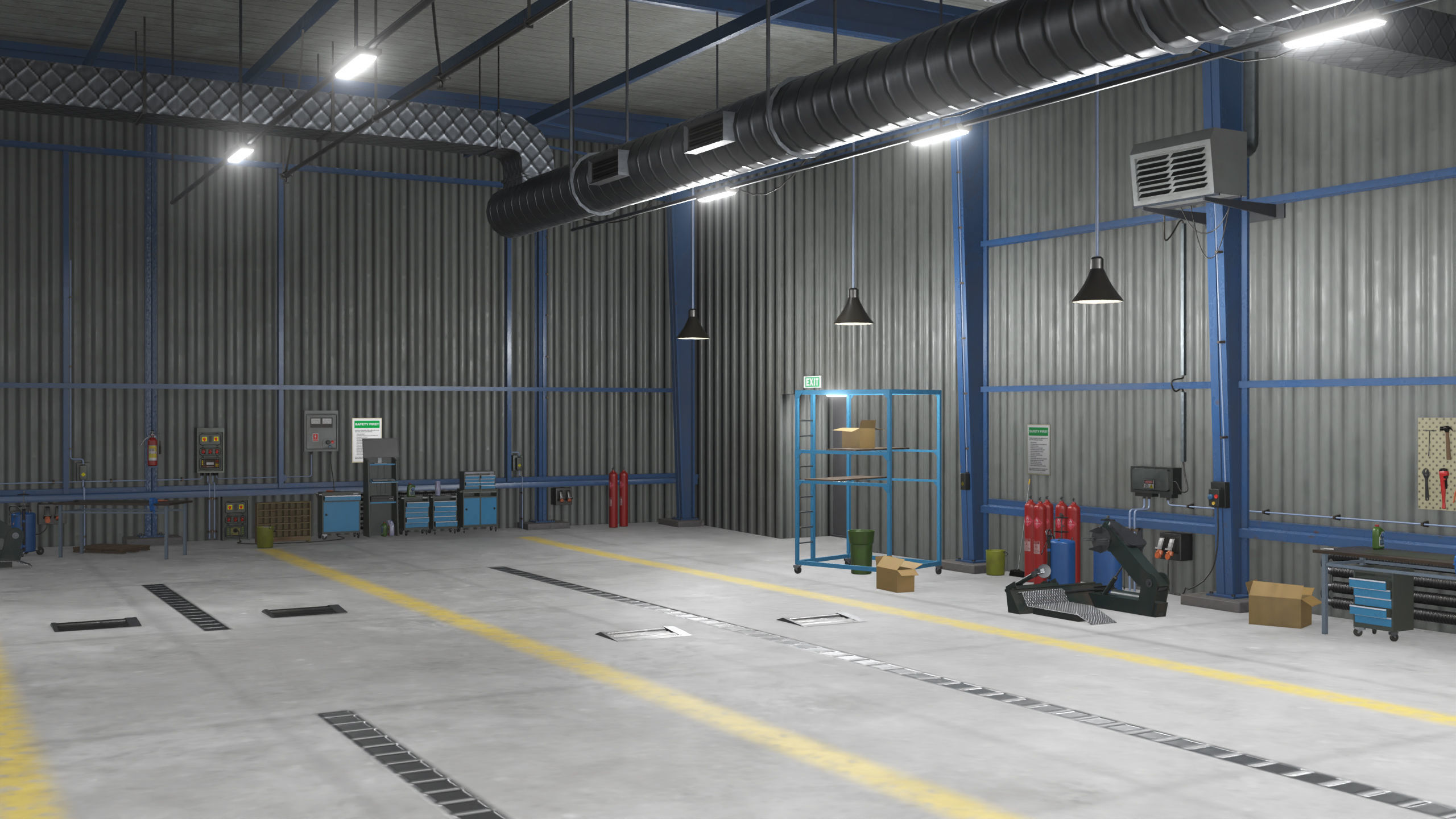 Truck Repair Workshop Interior 01 All PBR Unity UE Textures Low-poly 3D model_33