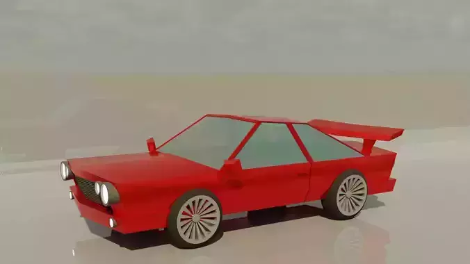 Minimalist Low Poly Car Model