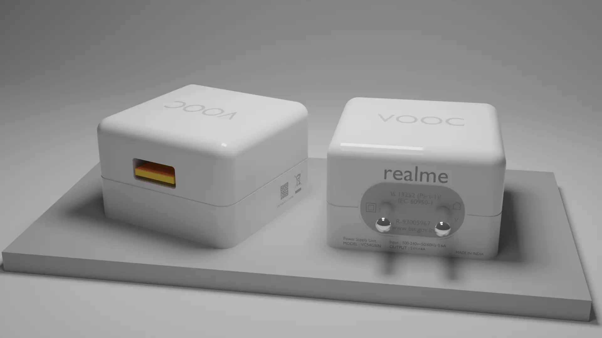 Realme Charger Adapter - High-Quality 3D Model Free low-poly 3D model