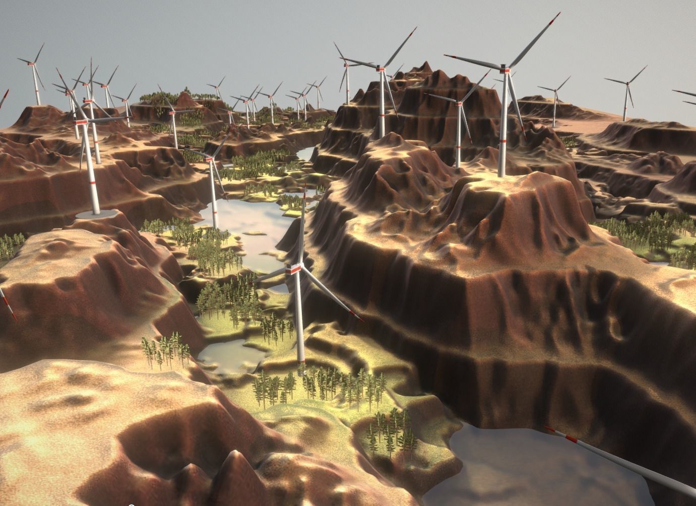 Windturbines Large Package 3D Model Collection_76
