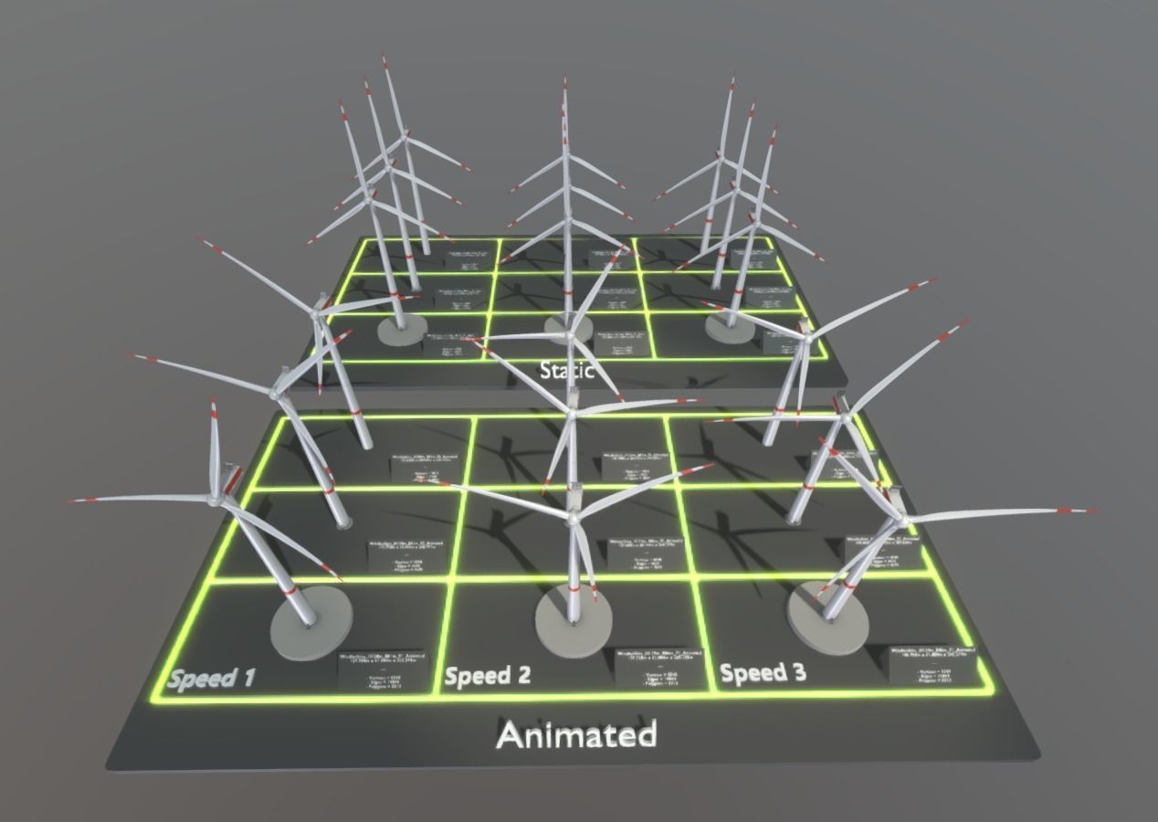 Windturbines Large Package 3D Model Collection_50