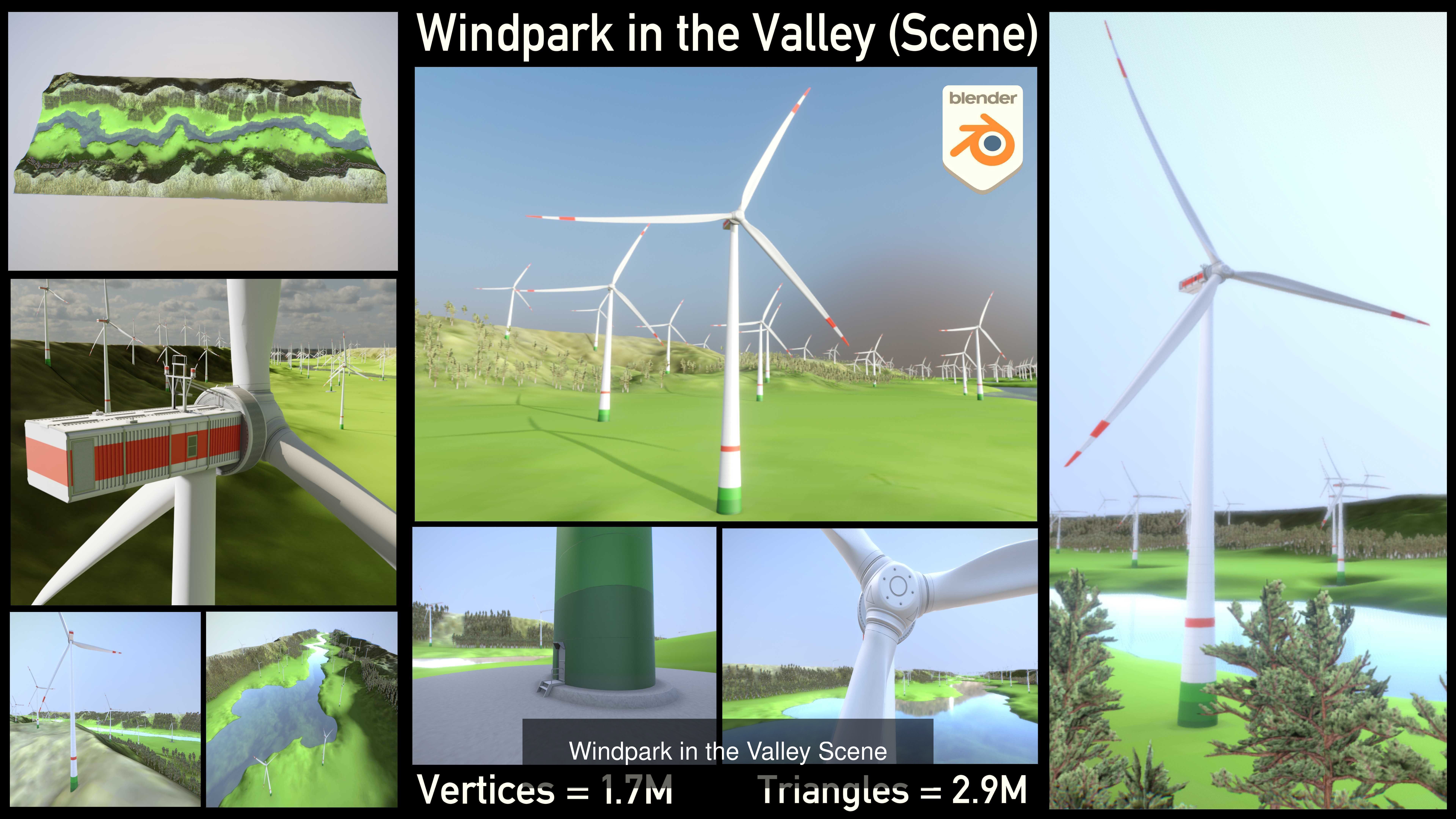 Windturbines Large Package 3D Model Collection_6