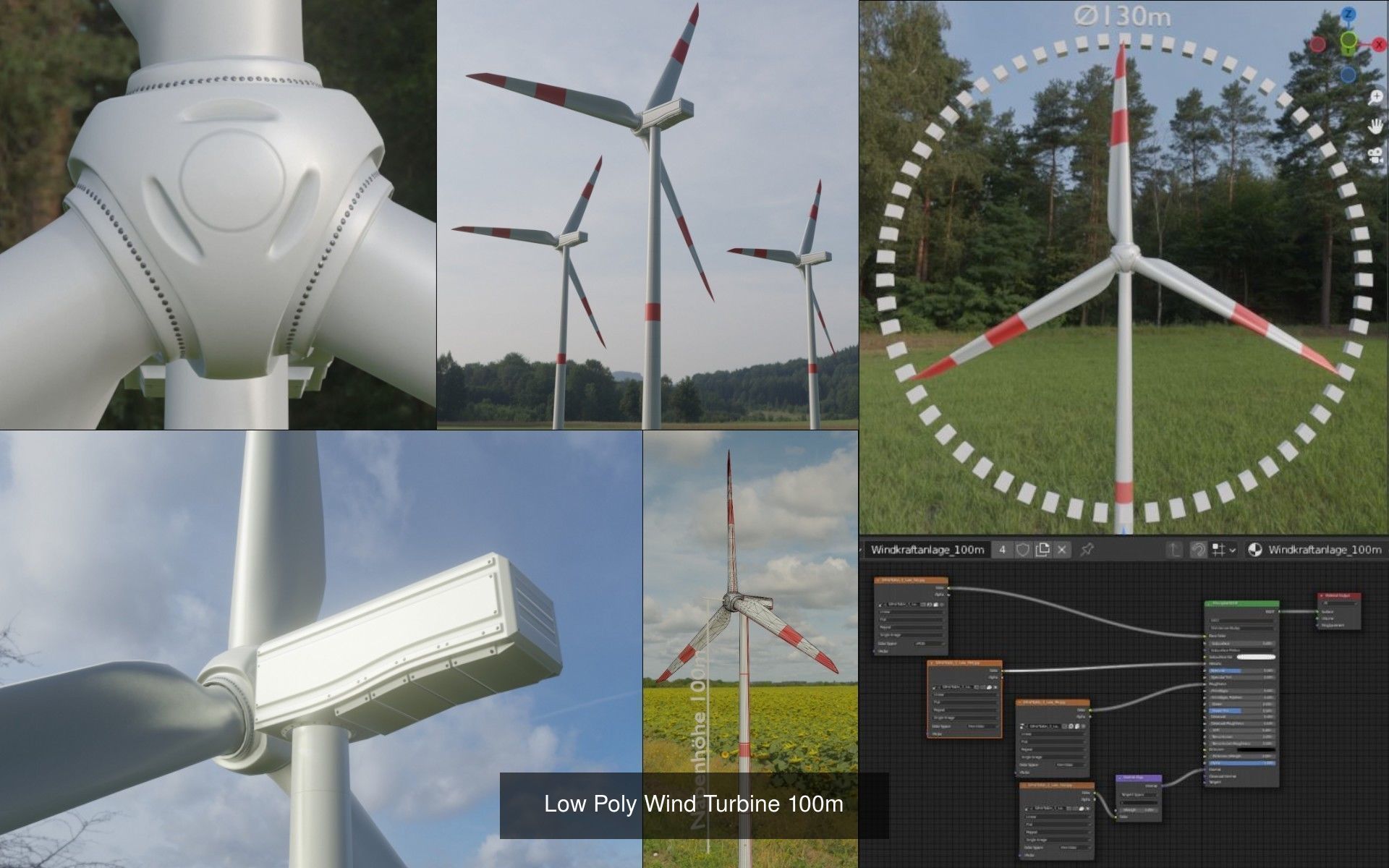 Windturbines Large Package 3D Model Collection_7