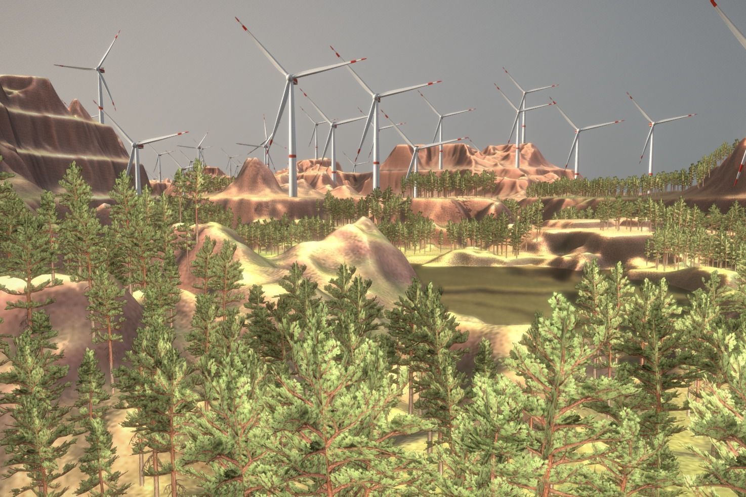 Windturbines Large Package 3D Model Collection_81