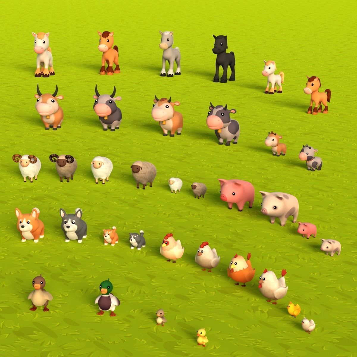 3D model Farm Animals Pack Low-poly 3D model_14