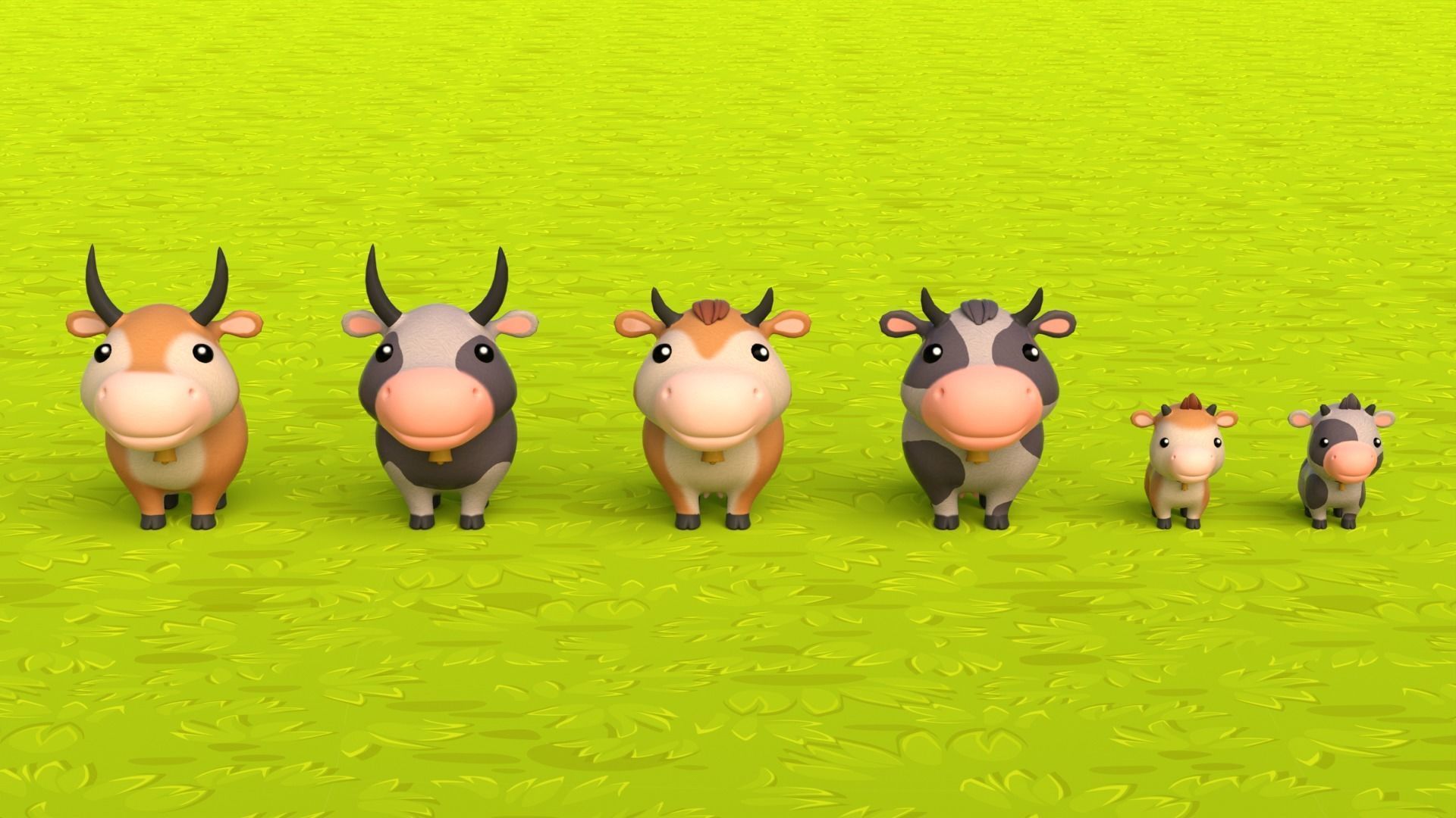 3D model Farm Animals Pack Low-poly 3D model_1