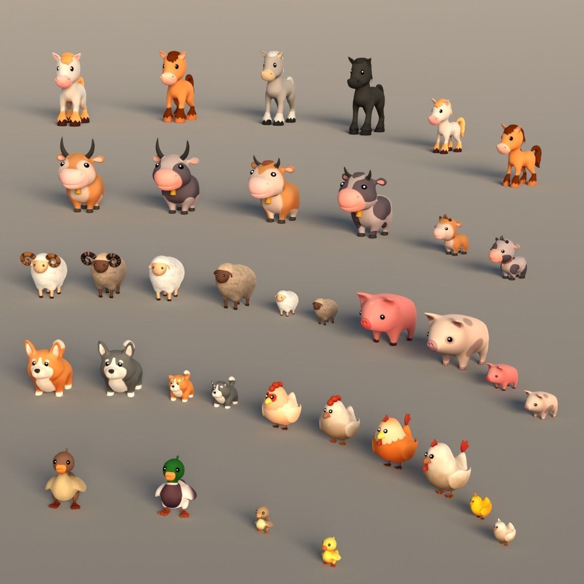 3D model Farm Animals Pack Low-poly 3D model_13