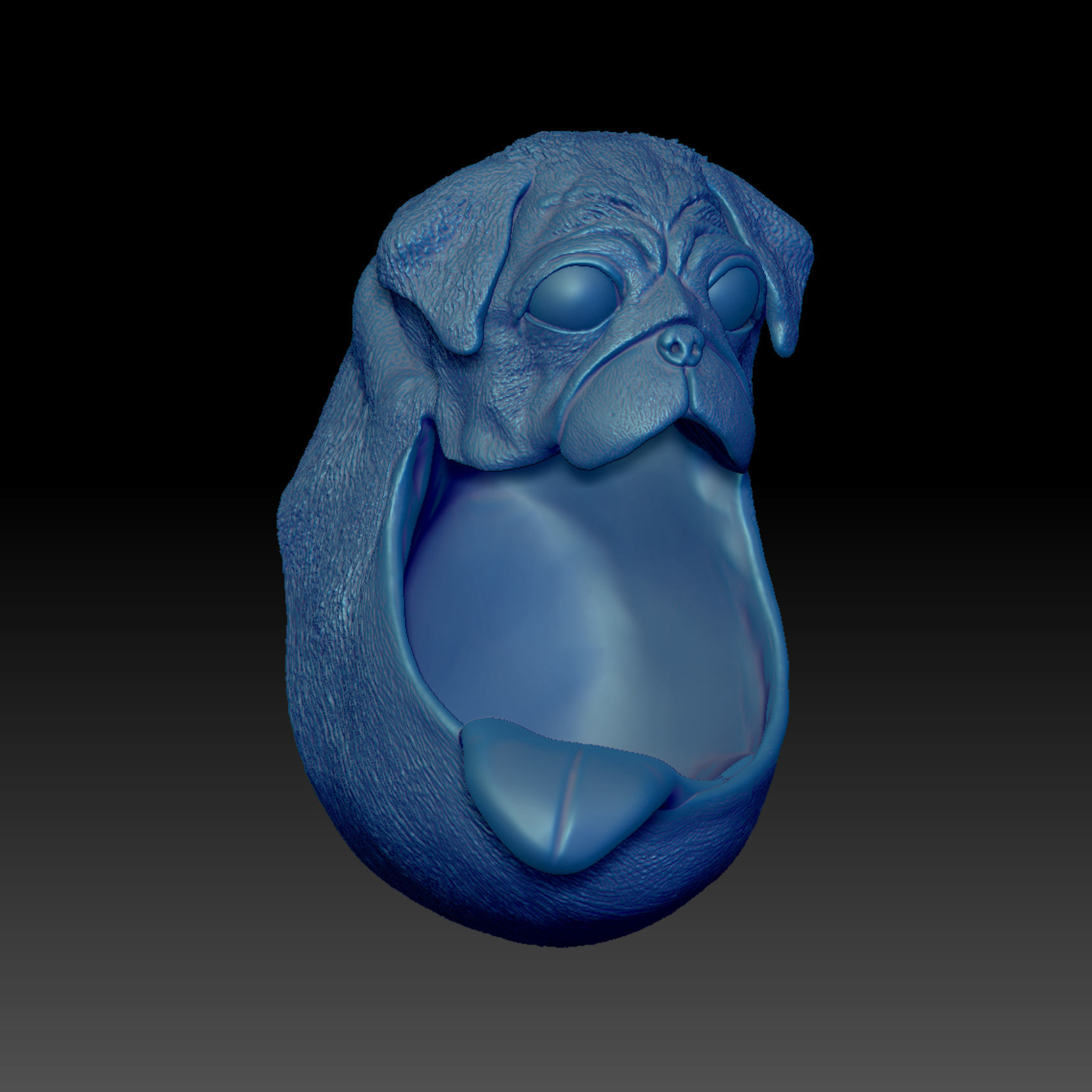 Pug Wall-Mounted Tongue 3D Print Model 3D print model_1