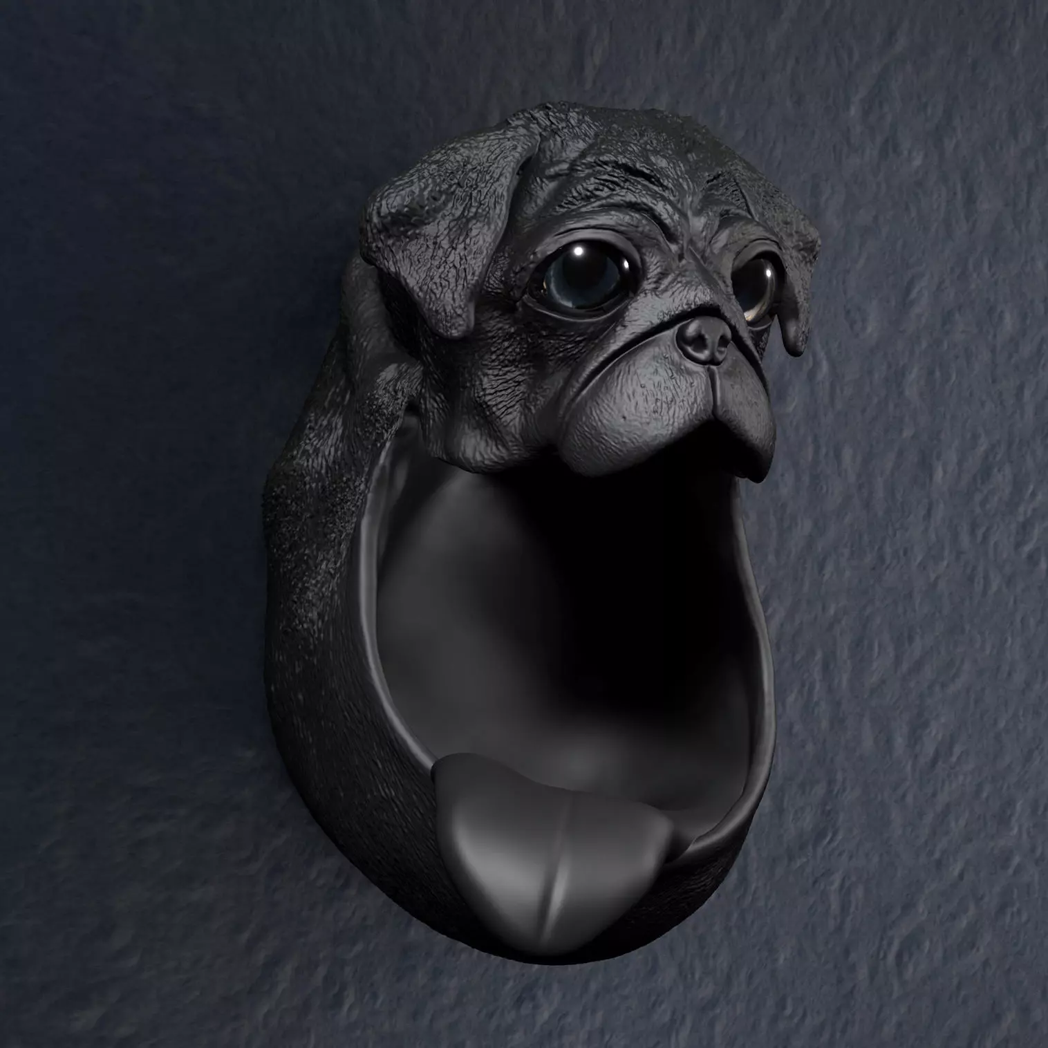 Pug Wall-Mounted Tongue 3D Print Model 3D print model_0