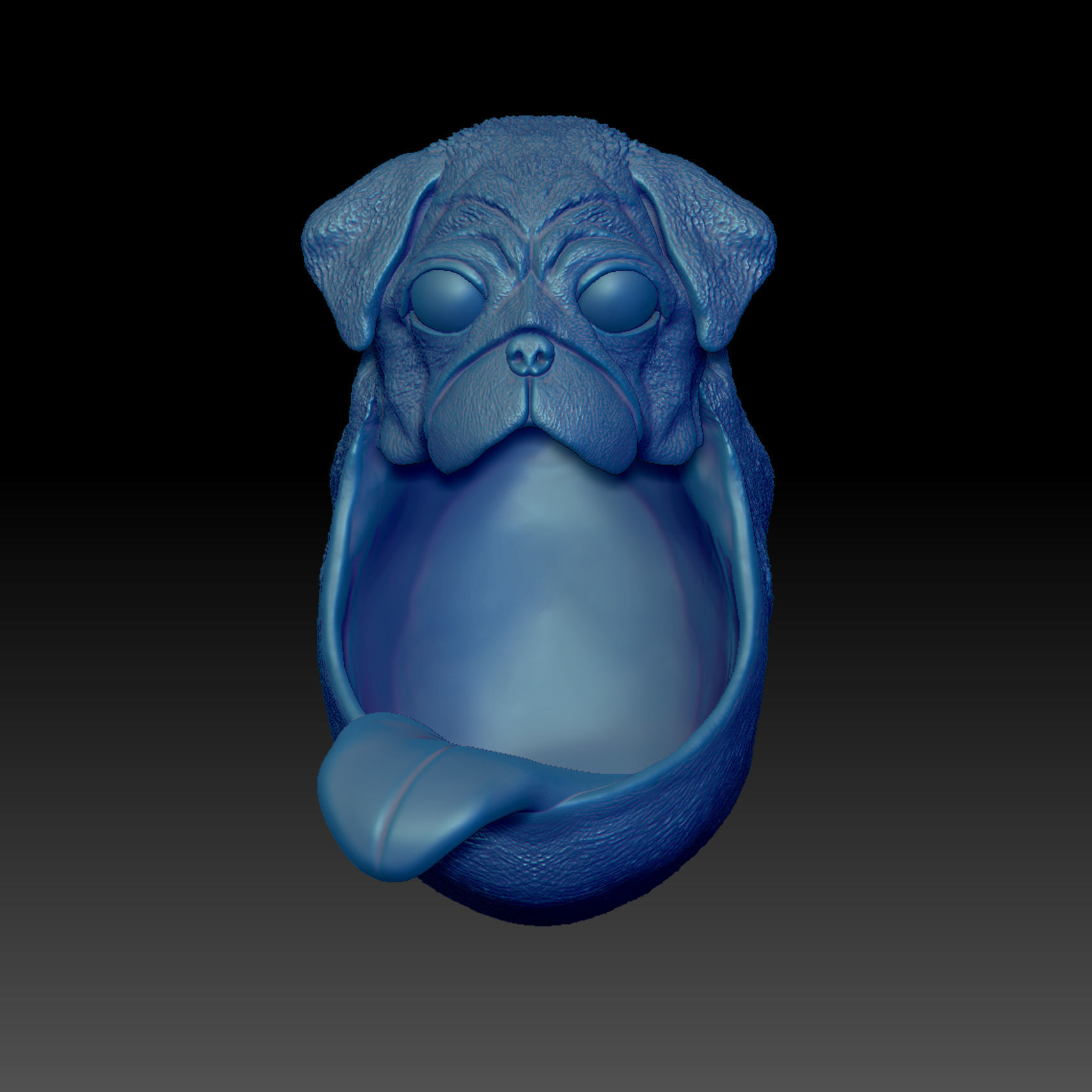 Pug Wall-Mounted Tongue 3D Print Model 3D print model_4