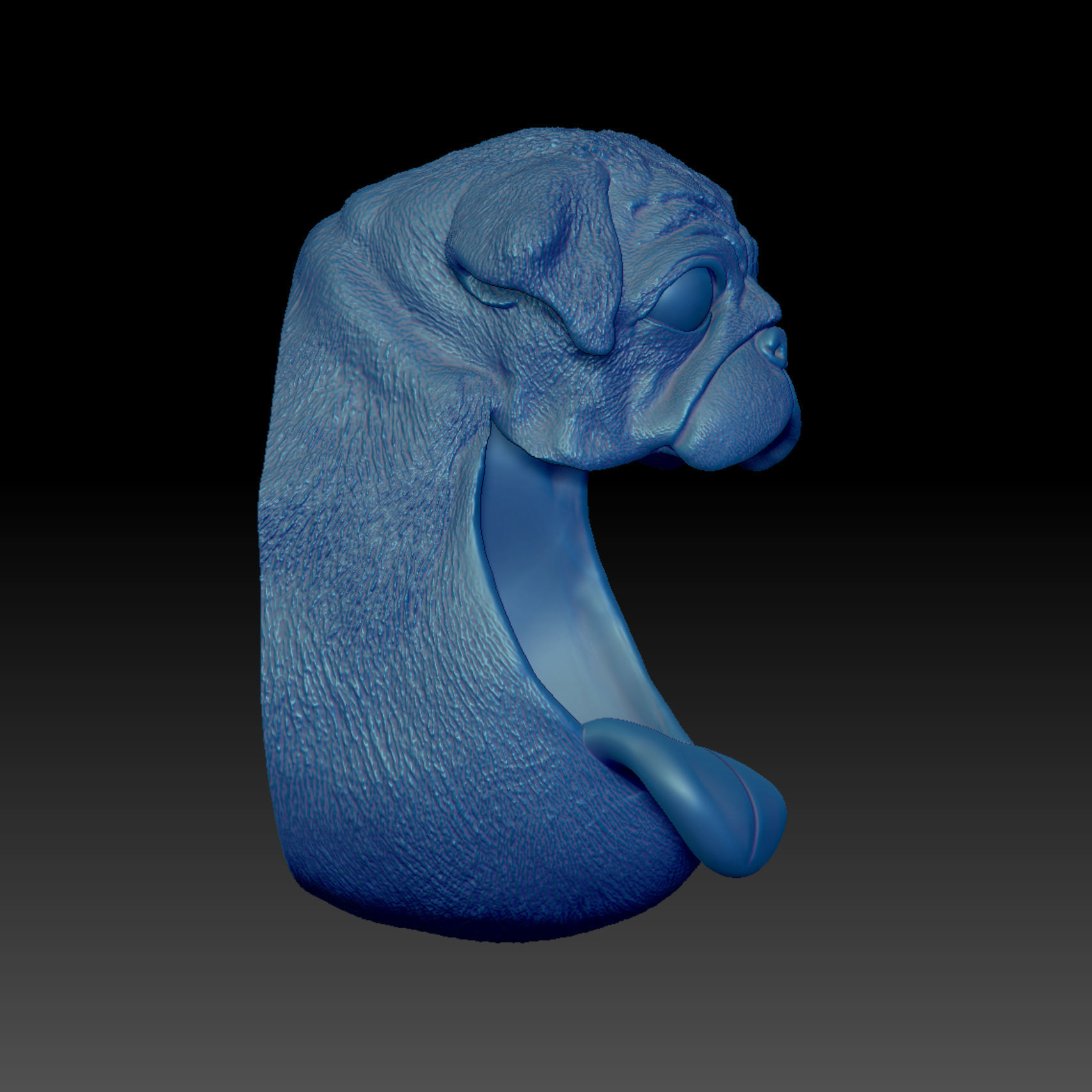 Pug Wall-Mounted Tongue 3D Print Model 3D print model_5