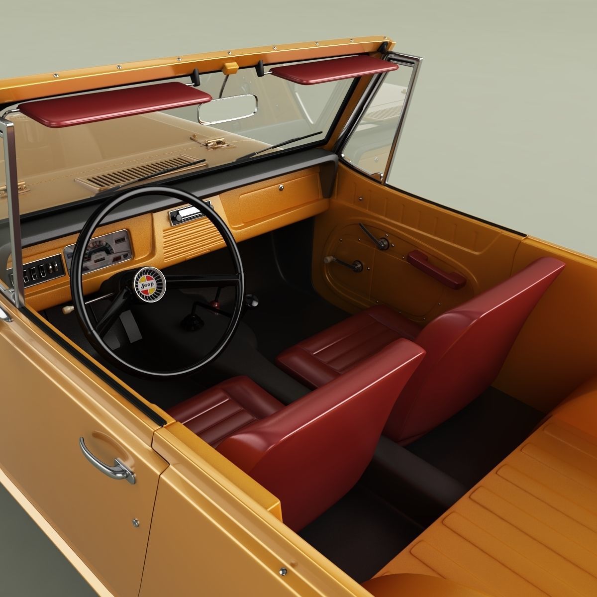 Jeep Jeepster Commando Pick Up 3D model_10