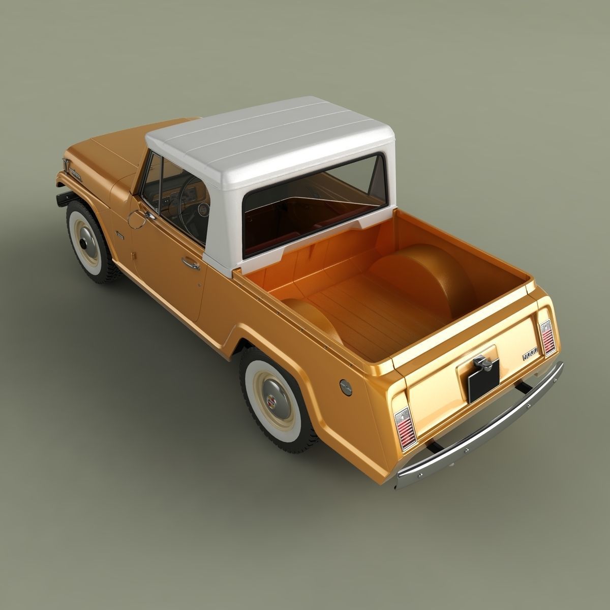 Jeep Jeepster Commando Pick Up 3D model_8