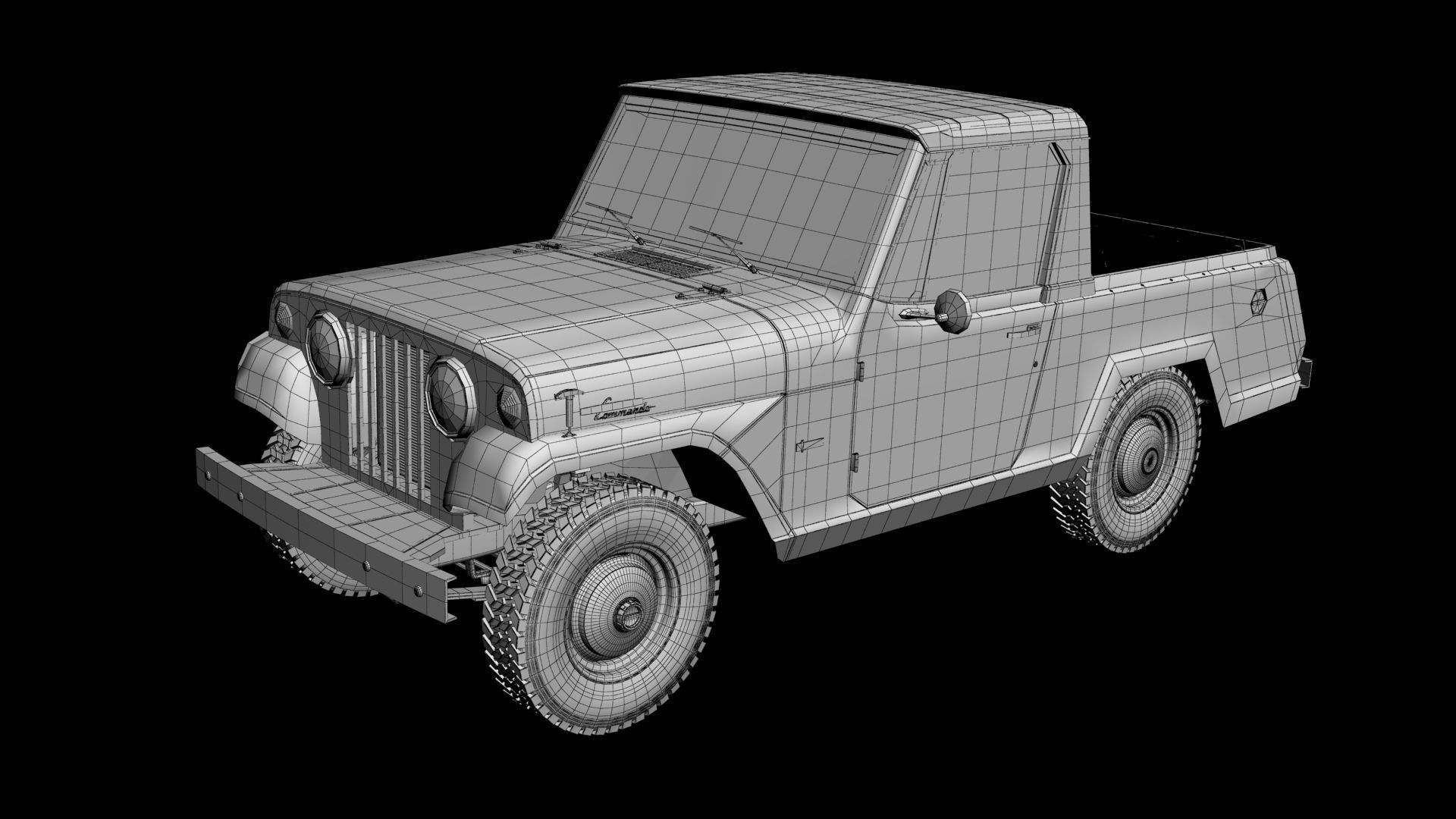 Jeep Jeepster Commando Pick Up 3D model_16