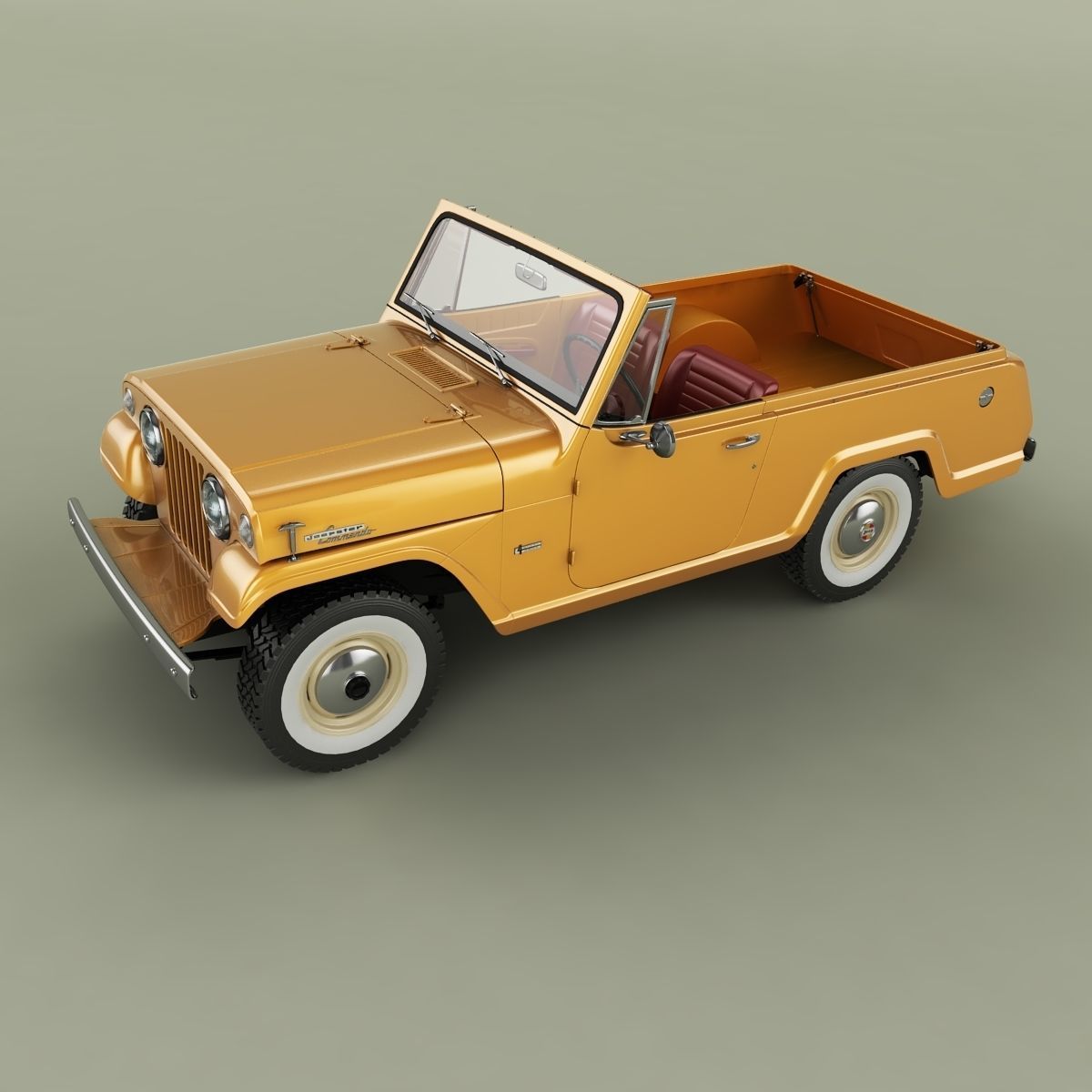 Jeep Jeepster Commando Pick Up 3D model_7