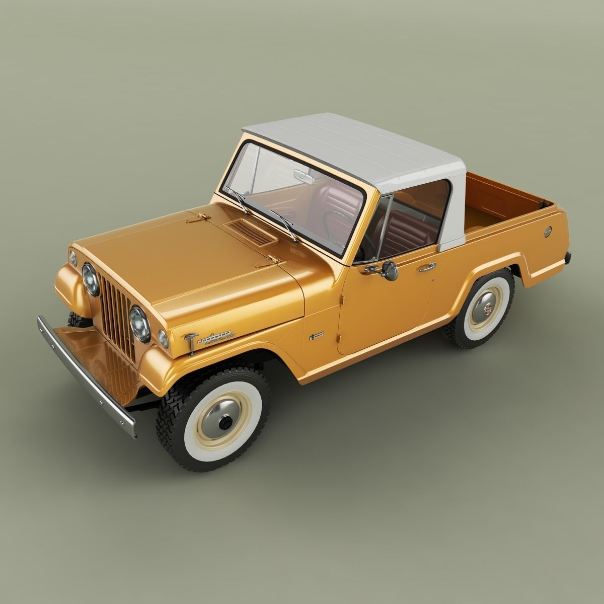 Jeep Jeepster Commando Pick Up 3D model_5