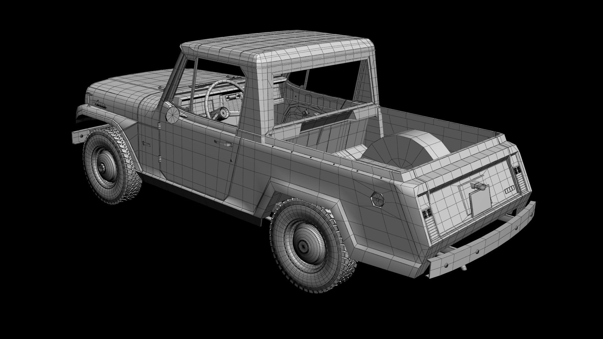 Jeep Jeepster Commando Pick Up 3D model_18