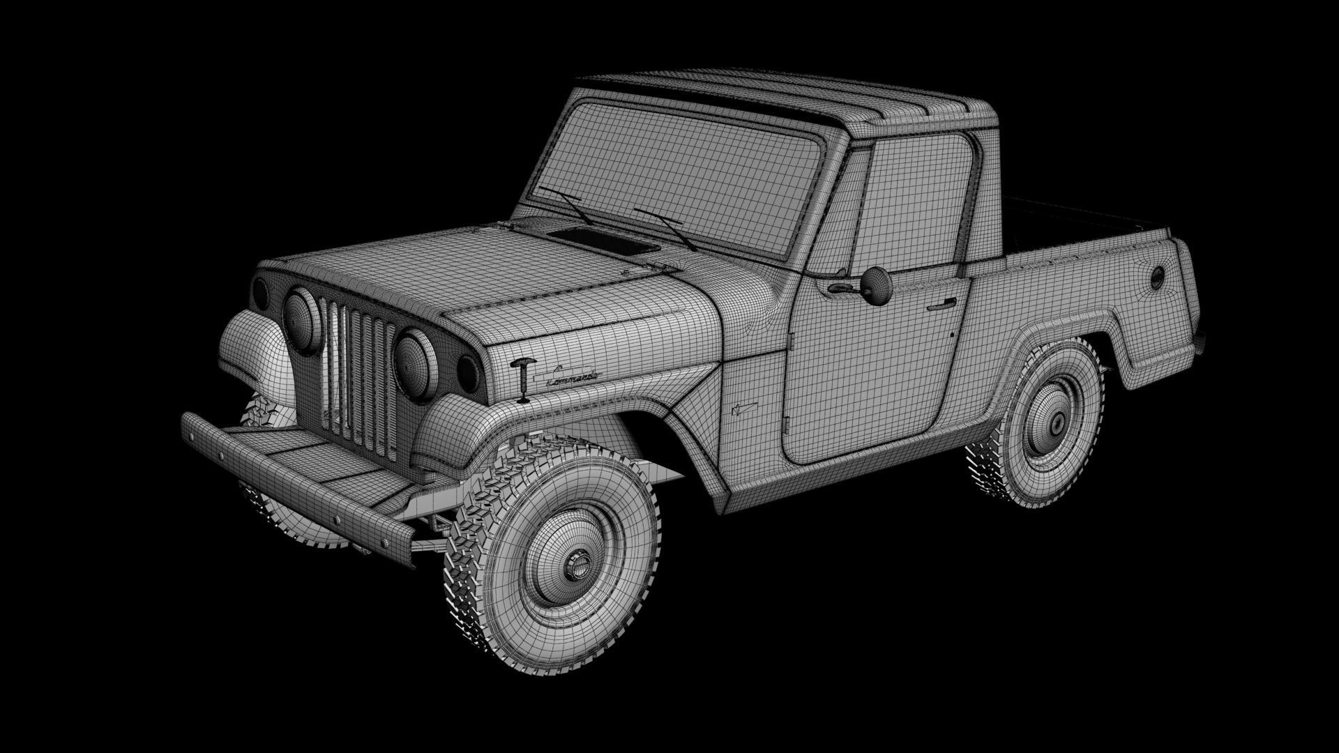 Jeep Jeepster Commando Pick Up 3D model_17