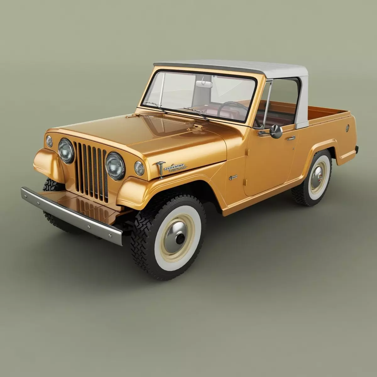 Jeep Jeepster Commando Pick Up 3D model_0