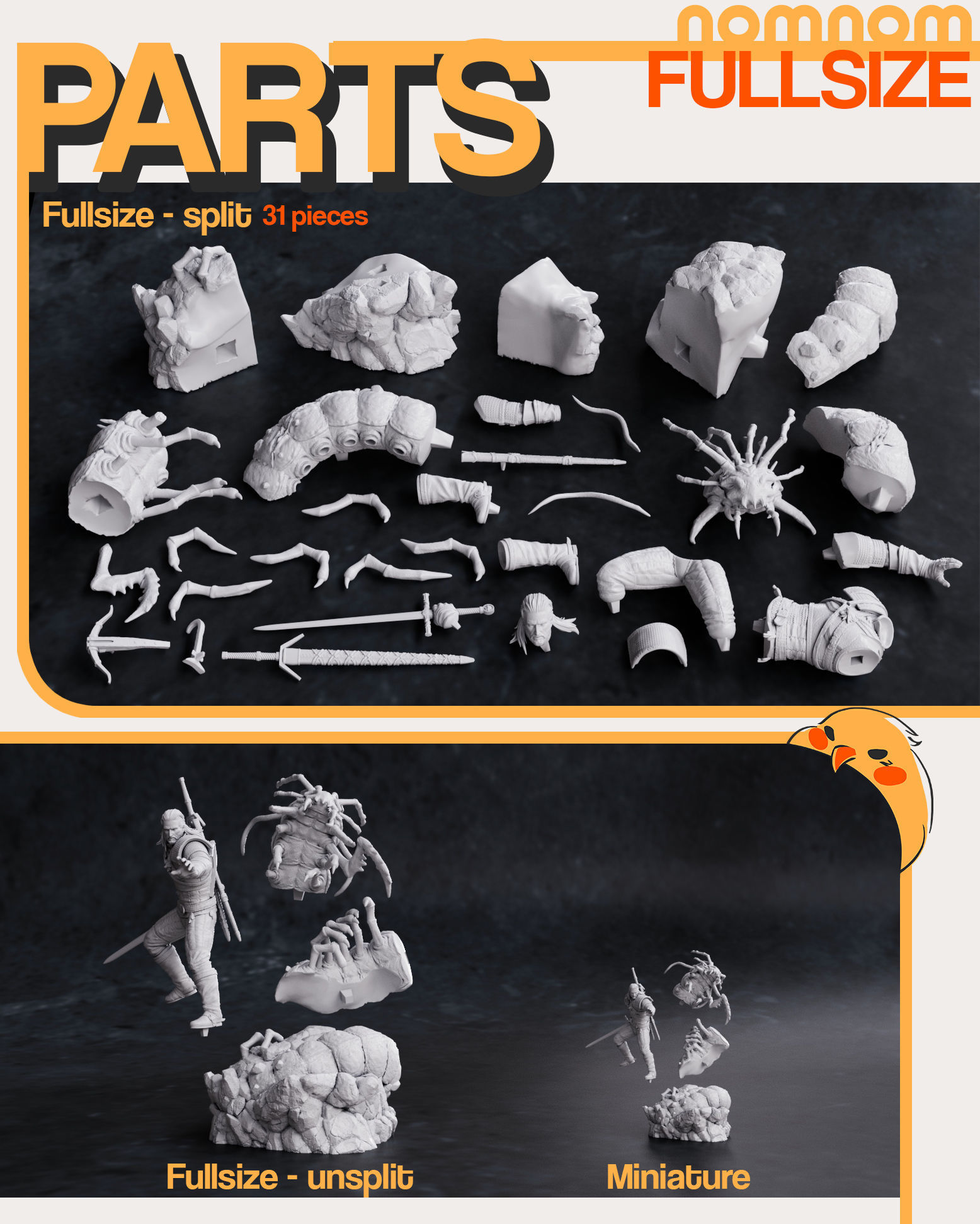 Geralt from The Witcher 3D print model_3