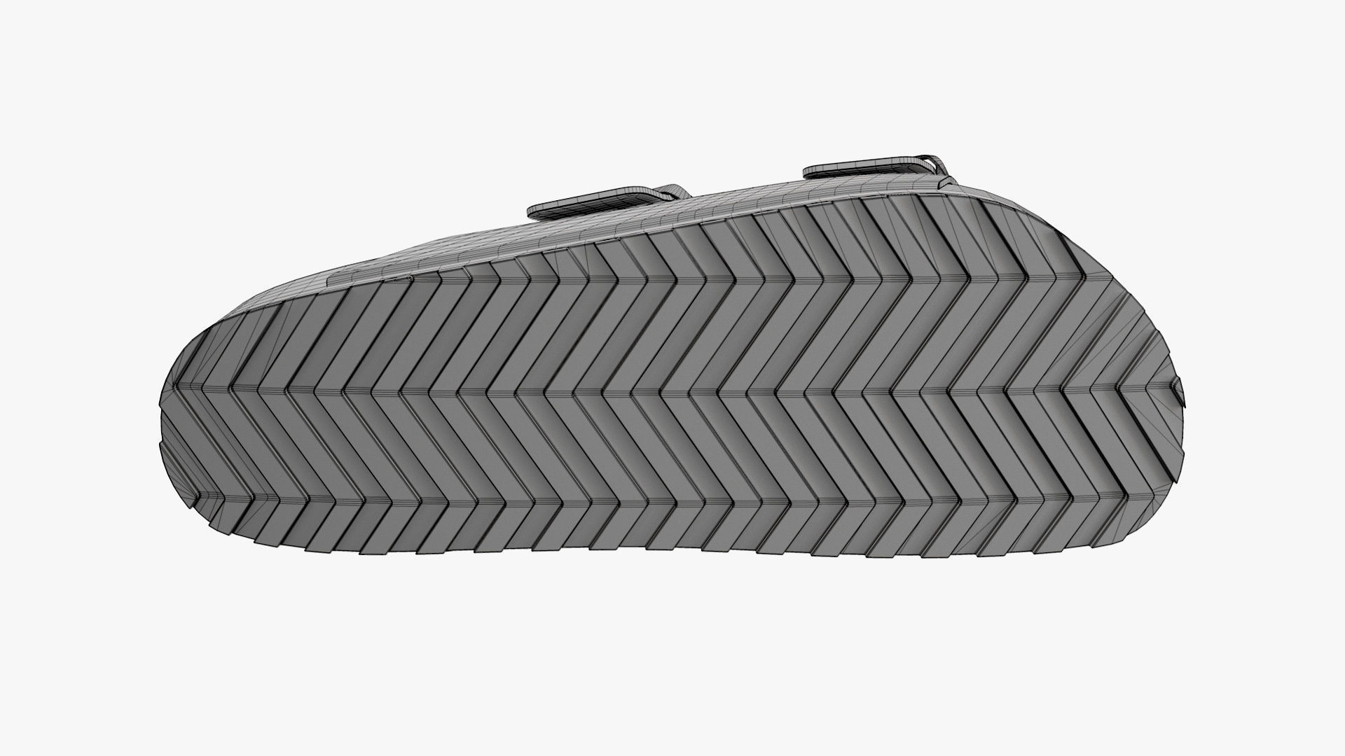 Double Buckle Sandals Black Leather 3D model_16