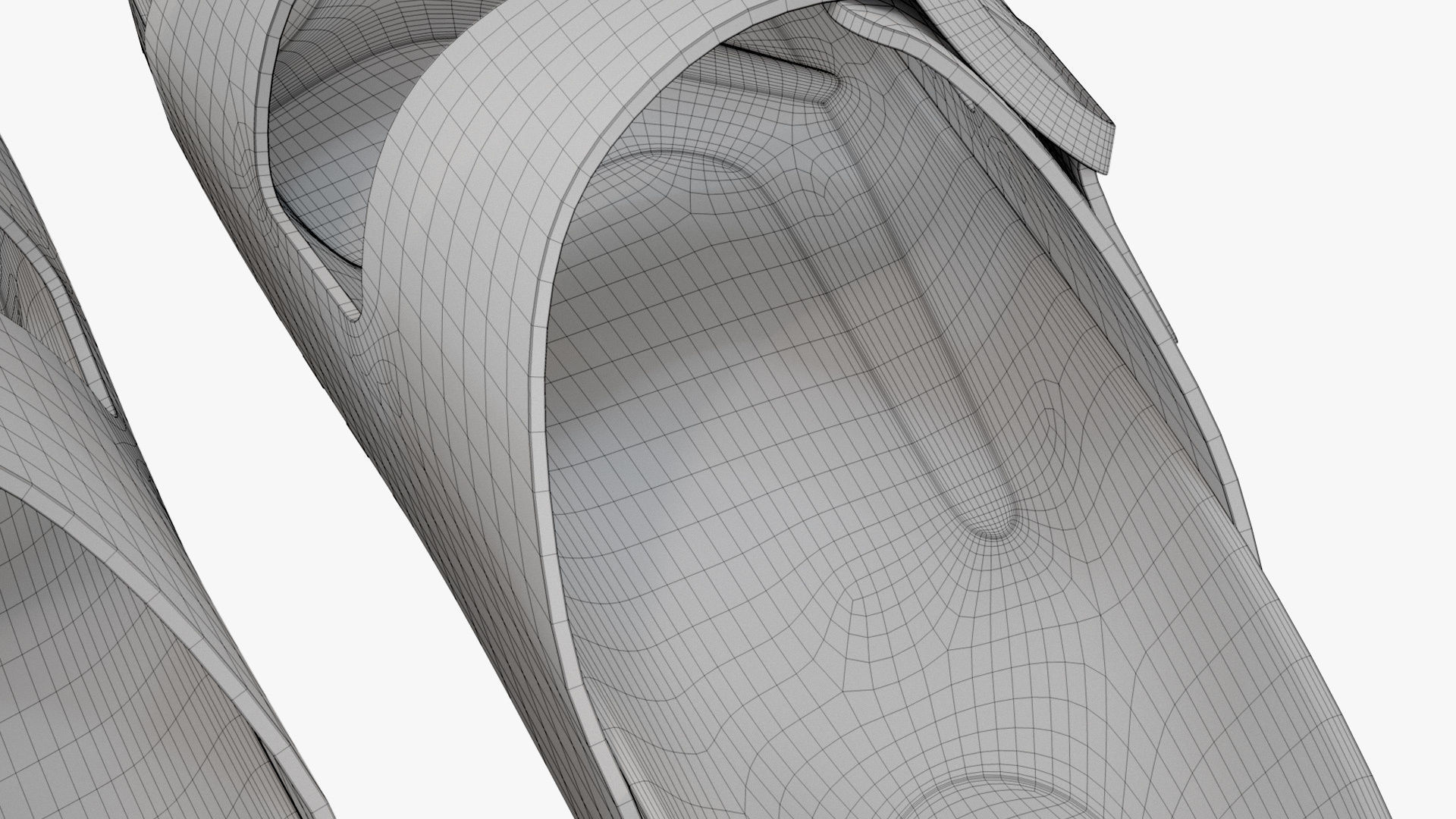 Double Buckle Sandals Black Leather 3D model_17