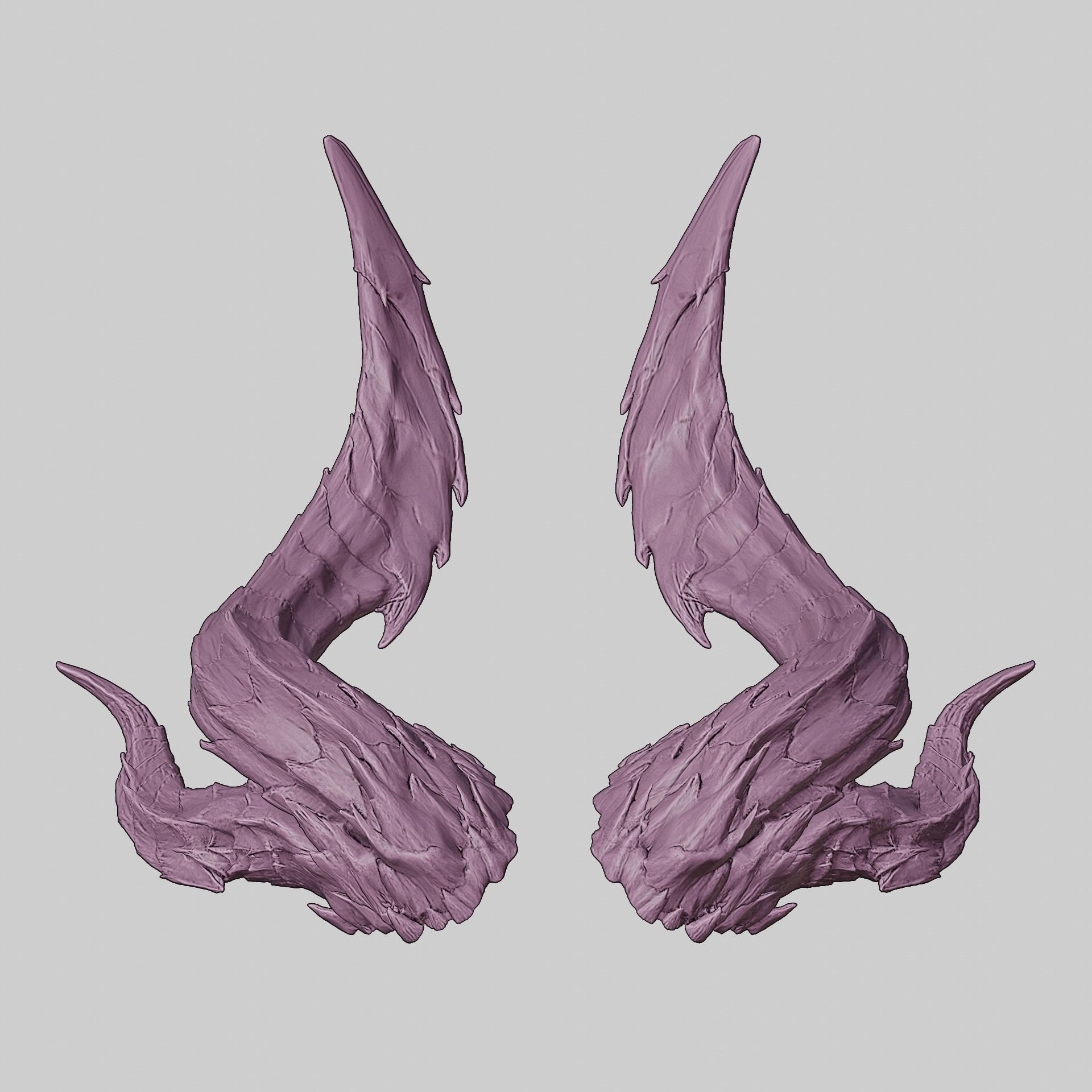 Fantasy Devil Raphael Haarlep Incubus Horns Set Baldurs Gate 3 3D print model_7