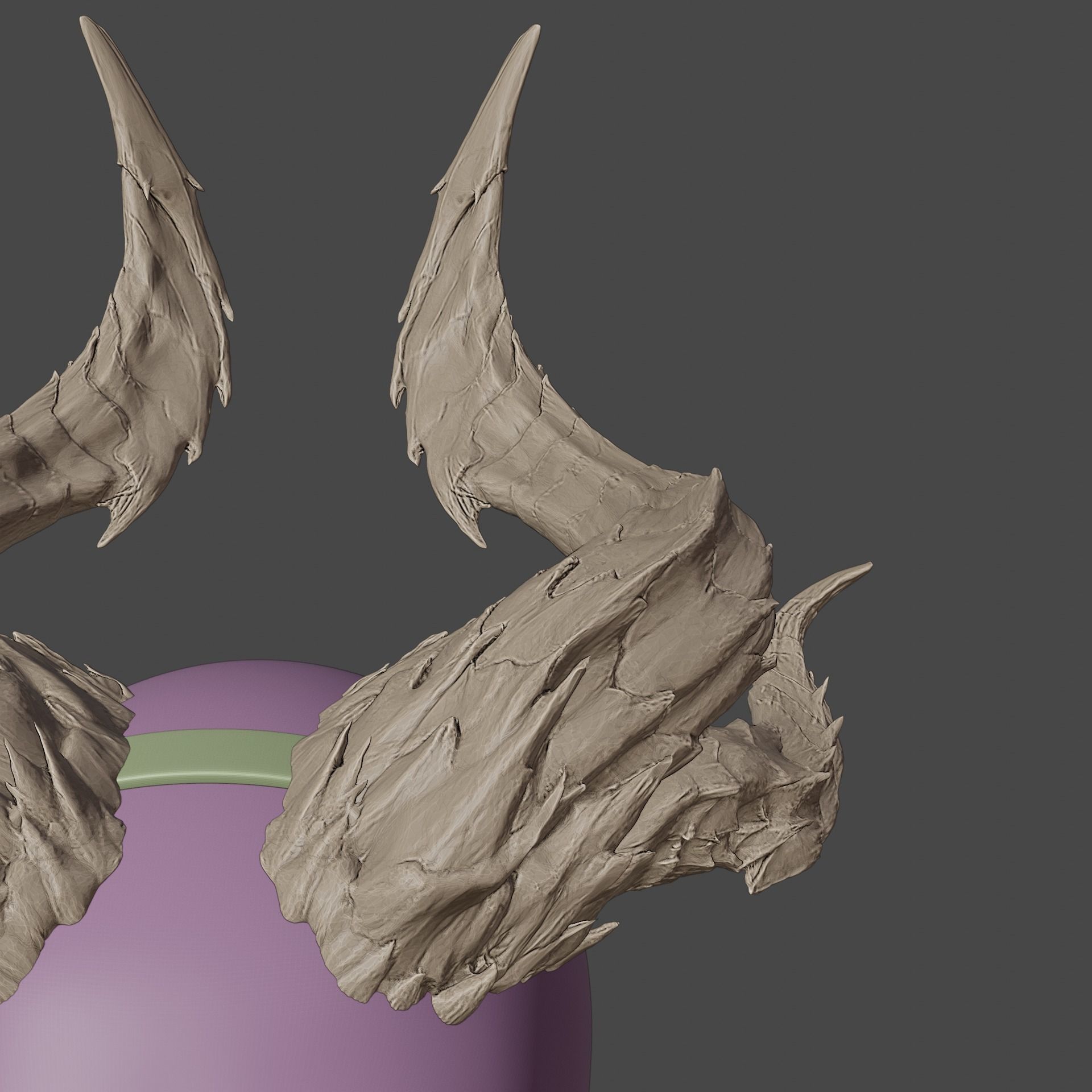 Fantasy Devil Raphael Haarlep Incubus Horns Set Baldurs Gate 3 3D print model_10