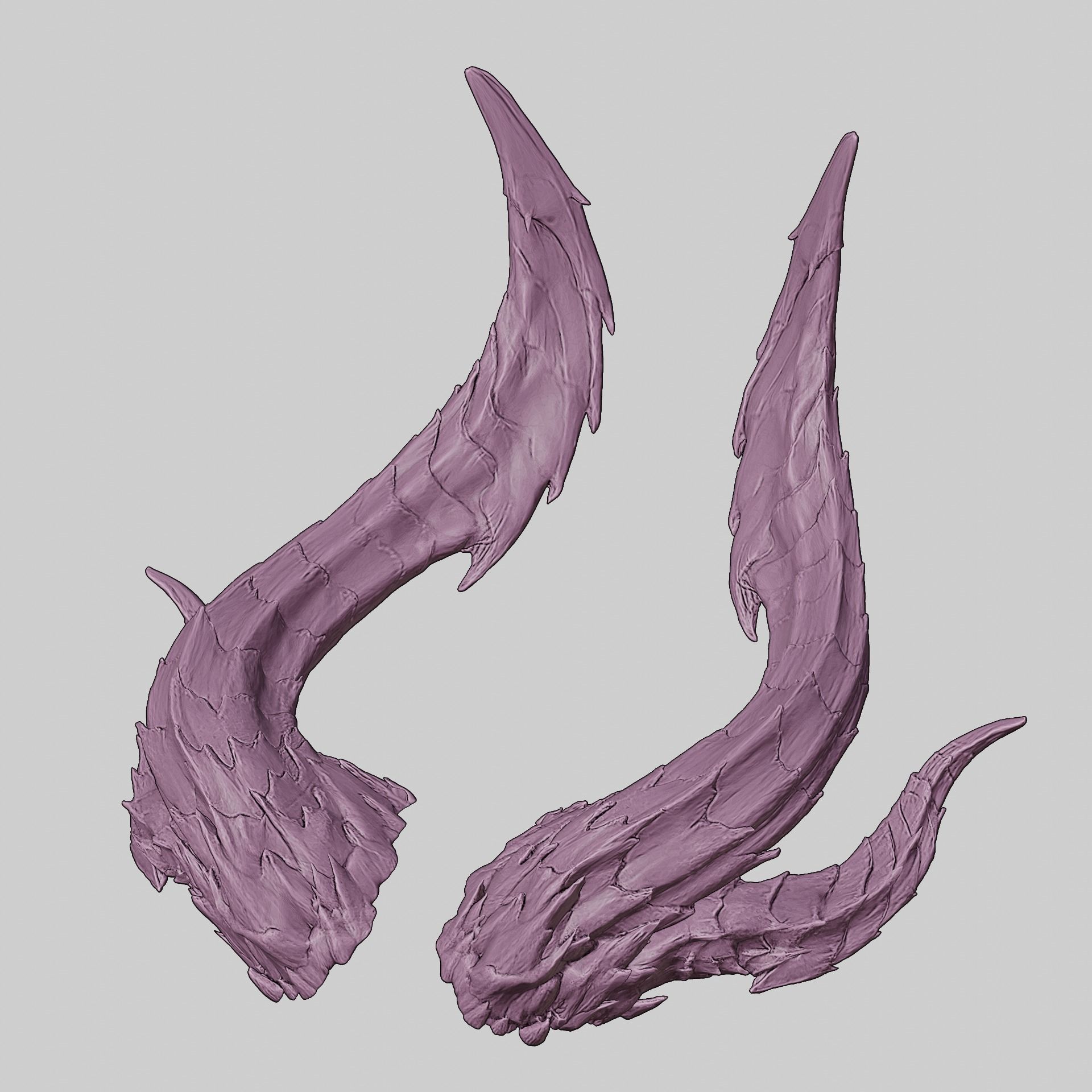 Fantasy Devil Raphael Haarlep Incubus Horns Set Baldurs Gate 3 3D print model_8